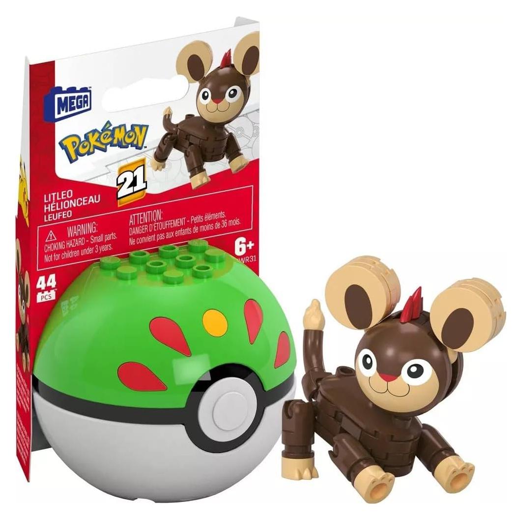 Juguete de Construcción Litleo Pokémon Mattel 44 Piezas