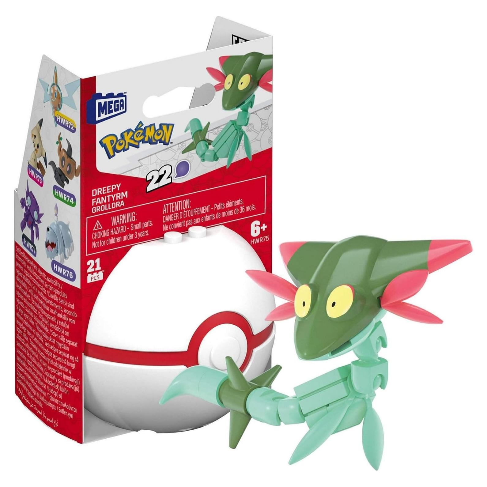 Juguete de Construcción Dreepy con Pokebola MEGA - 21 Piezas