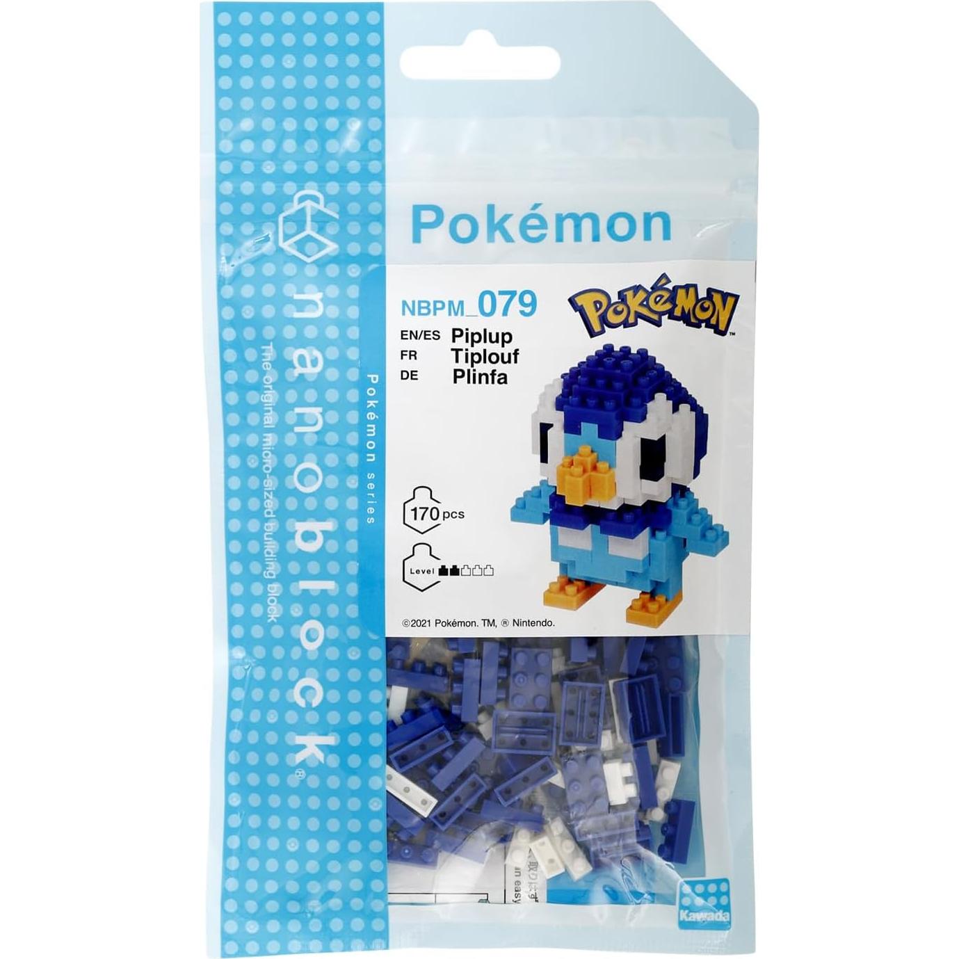 Nanoblock Piplup Pokémon - Kit de Construcción 170 Piezas