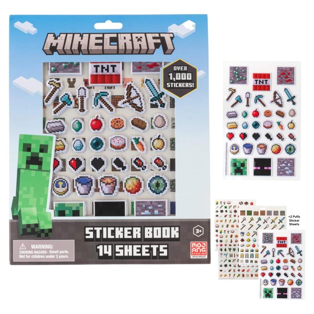 Stickers de Minecraft para Niños - Set 14 Hojas + 1200 Stickers