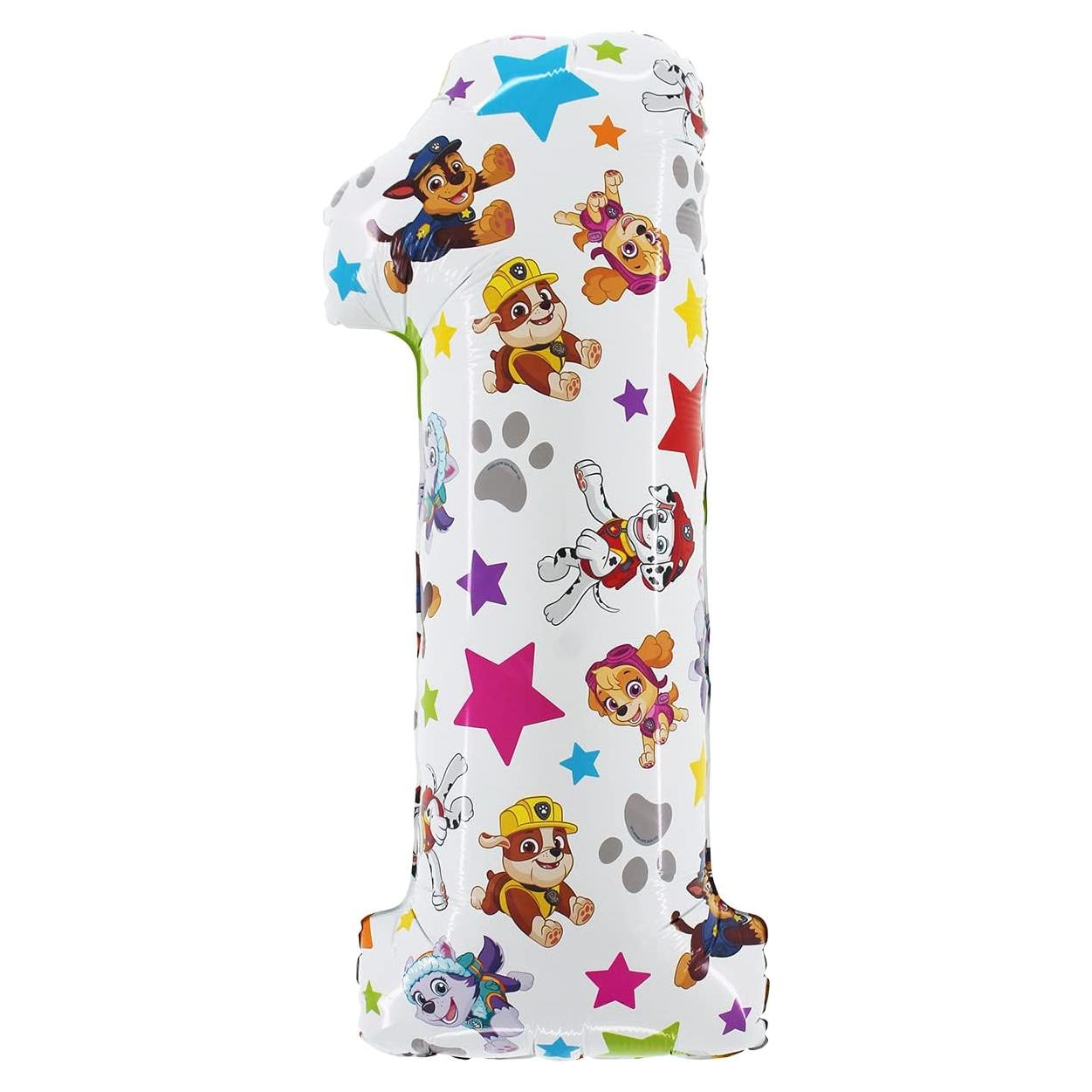 Globo de Aluminio Toyland® Paw Patrol Número 1 - 66 cm