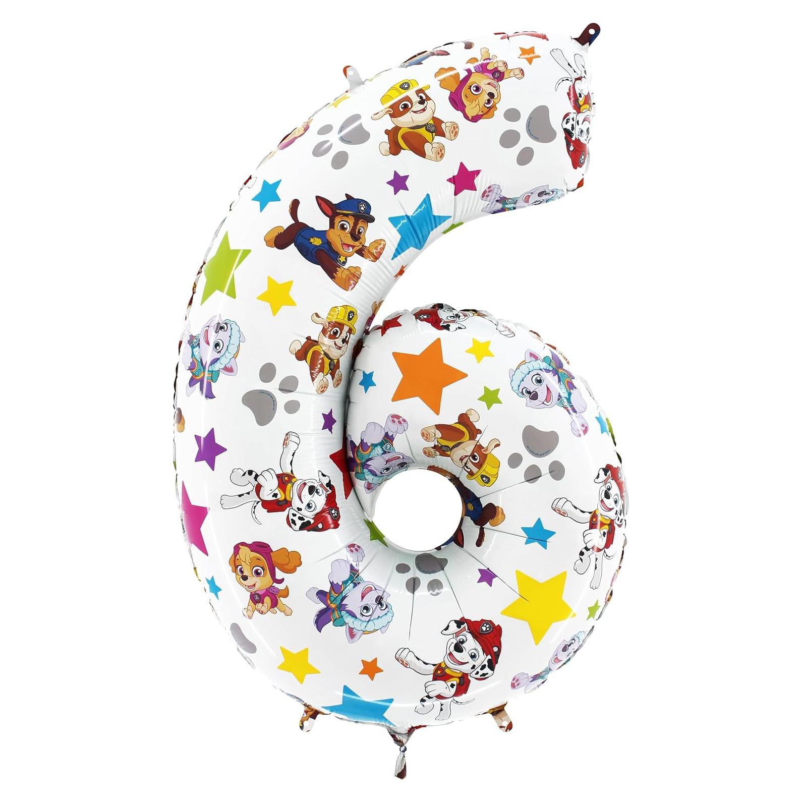 Globo de Aluminio Toyland® Número 6 66 cm Paw Patrol