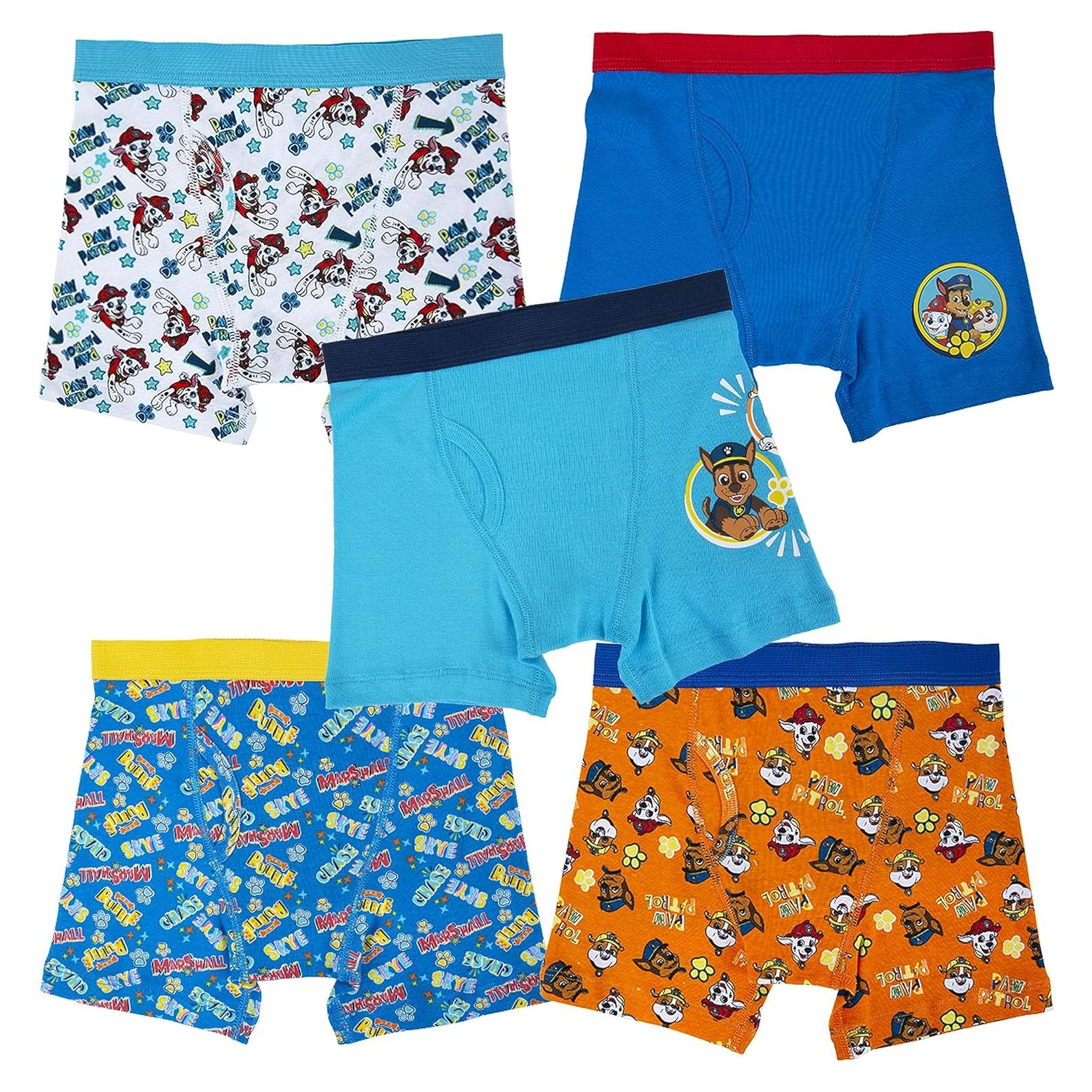 Ropa interior Paw Patrol 100% algodón 5 bóxer 4T