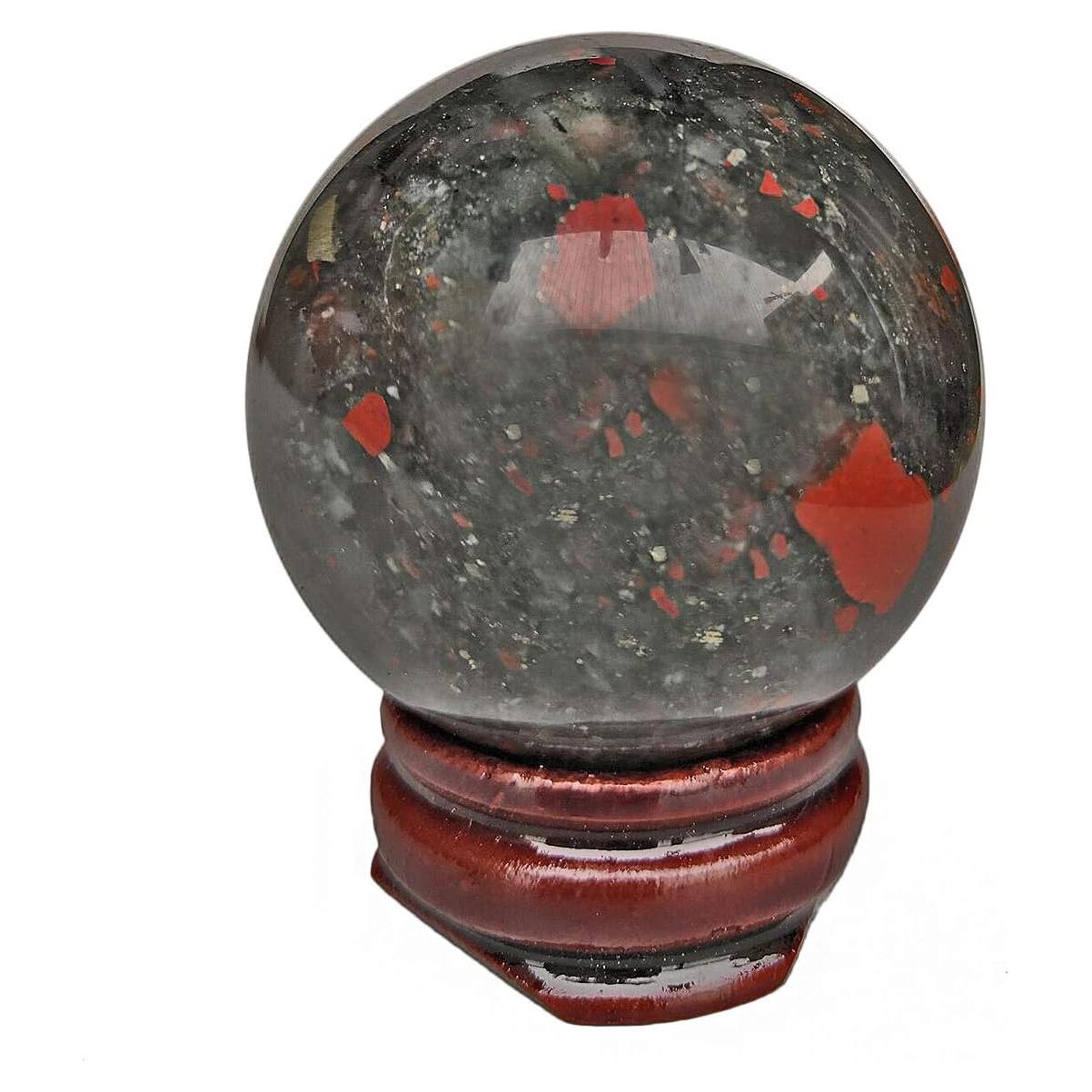 Esfera de Cristal Sanador 40 mm Loveliome Piedra de Sangre