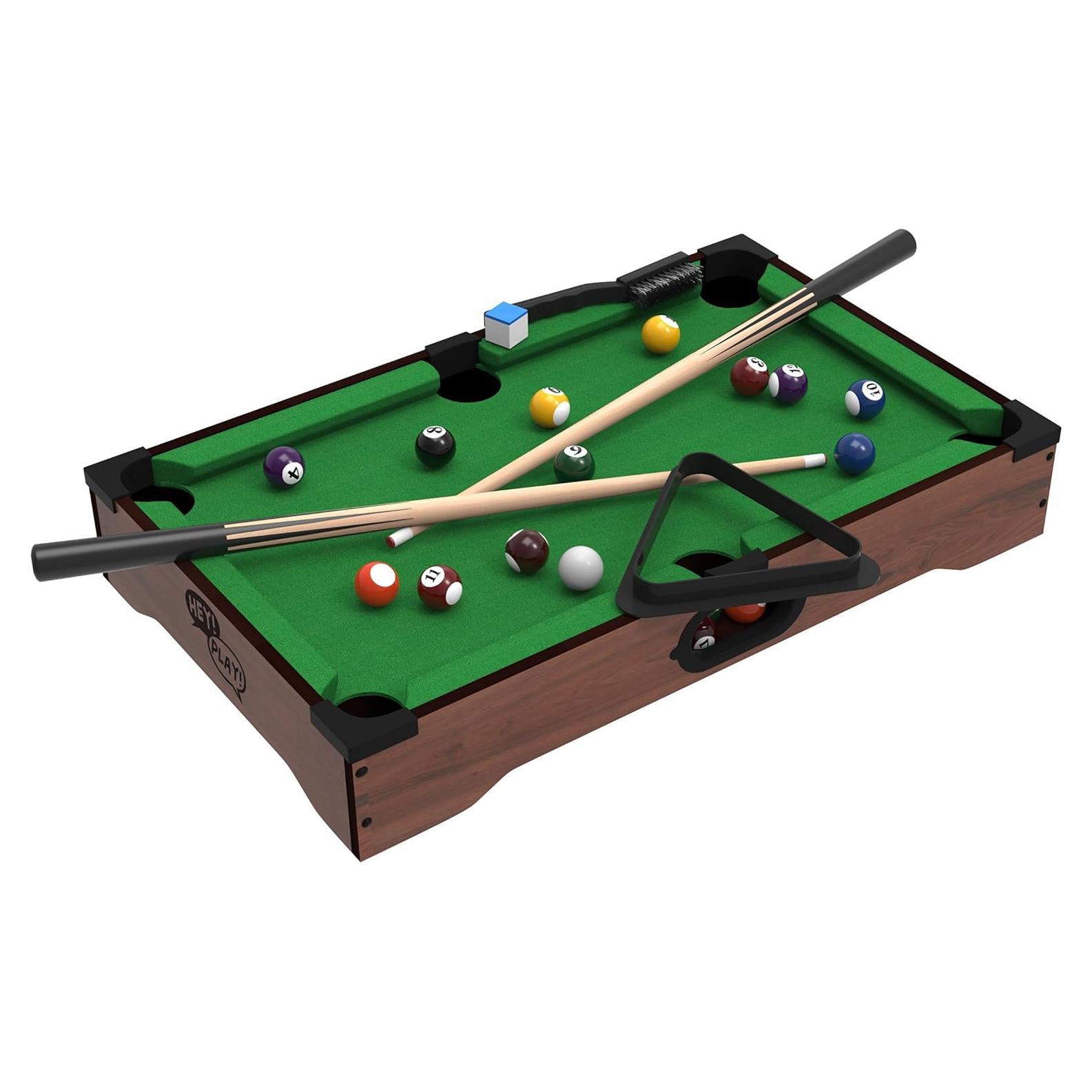 Mesa de Billar Mini Hey Play 51x31 cm con Accesorios