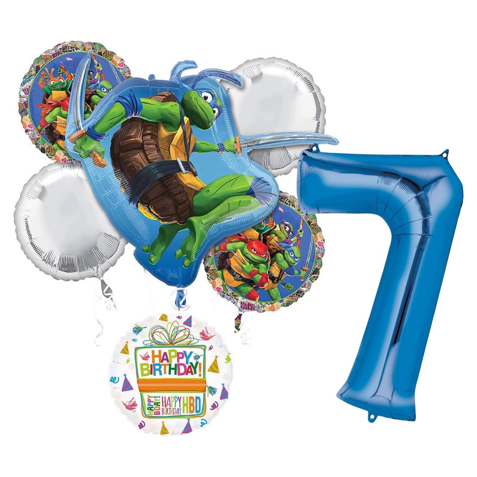 Ramo de Globos Tortuga Ninja 7° Cumpleaños Anagram