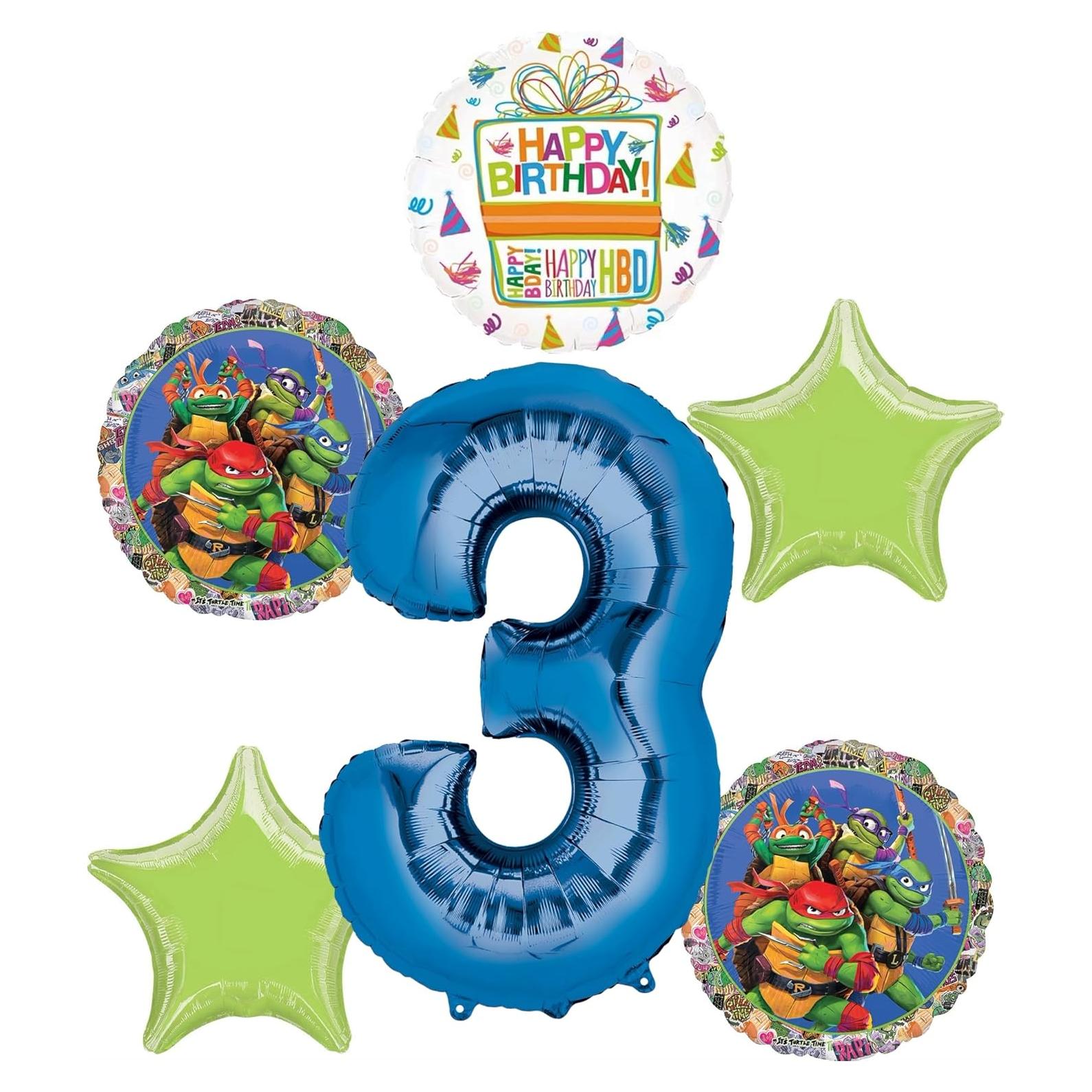 Globos de Cumpleaños TMNT Mayhem 3er Cumpleaños - BQ_4189