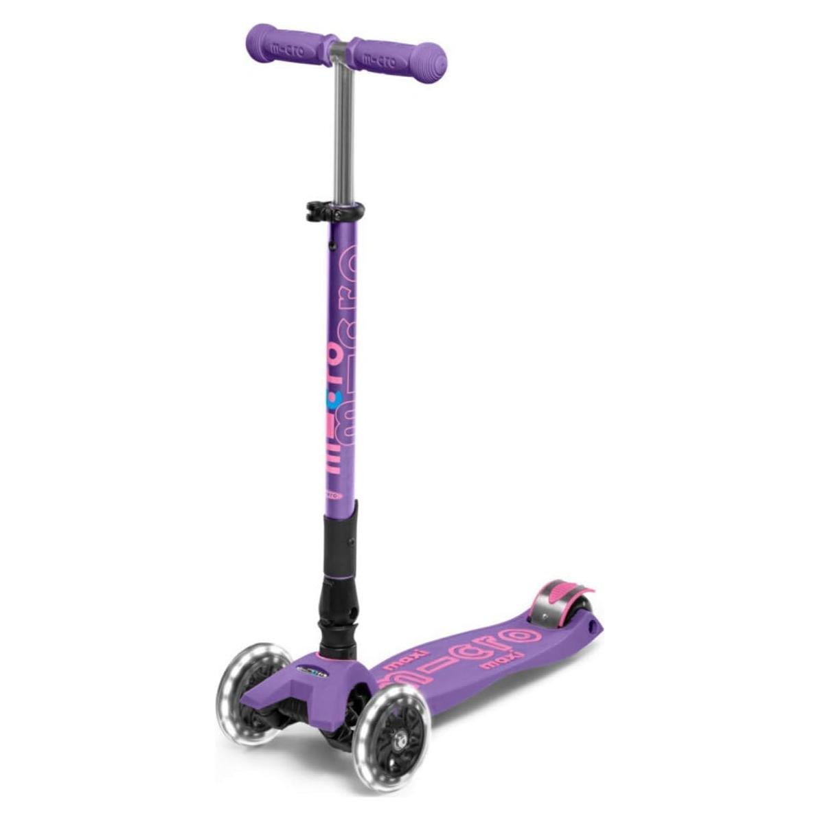 Scooter Micro Maxi Deluxe Plegable LED para Niños 5-12 Años