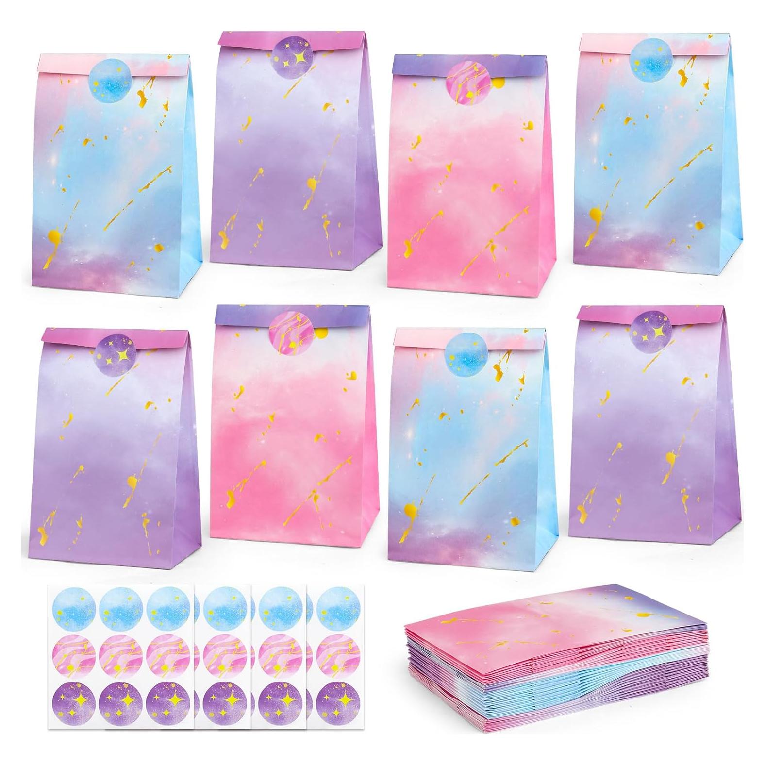 Bolsas de Fiesta Tie Dye HEJIN 30PCS con Stickers 20x12cm