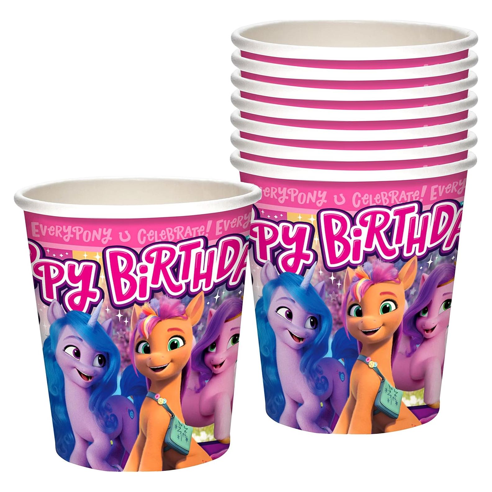 Tazas de papel My Little Pony Treasures Gifted, 9 oz, Set de 8