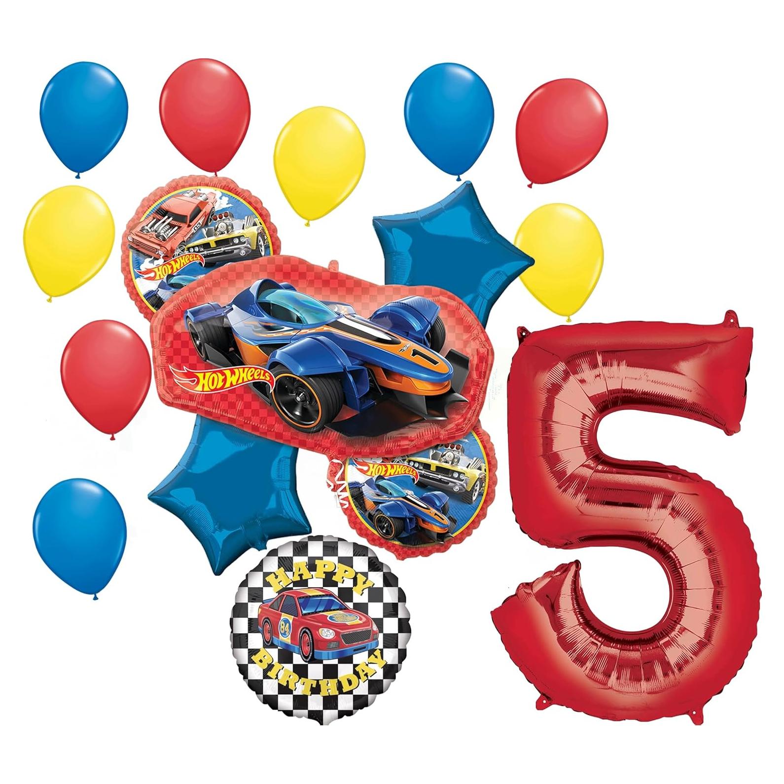 Ramo de Globos Anagram Hot Wheels 5to Cumpleaños Fiesta