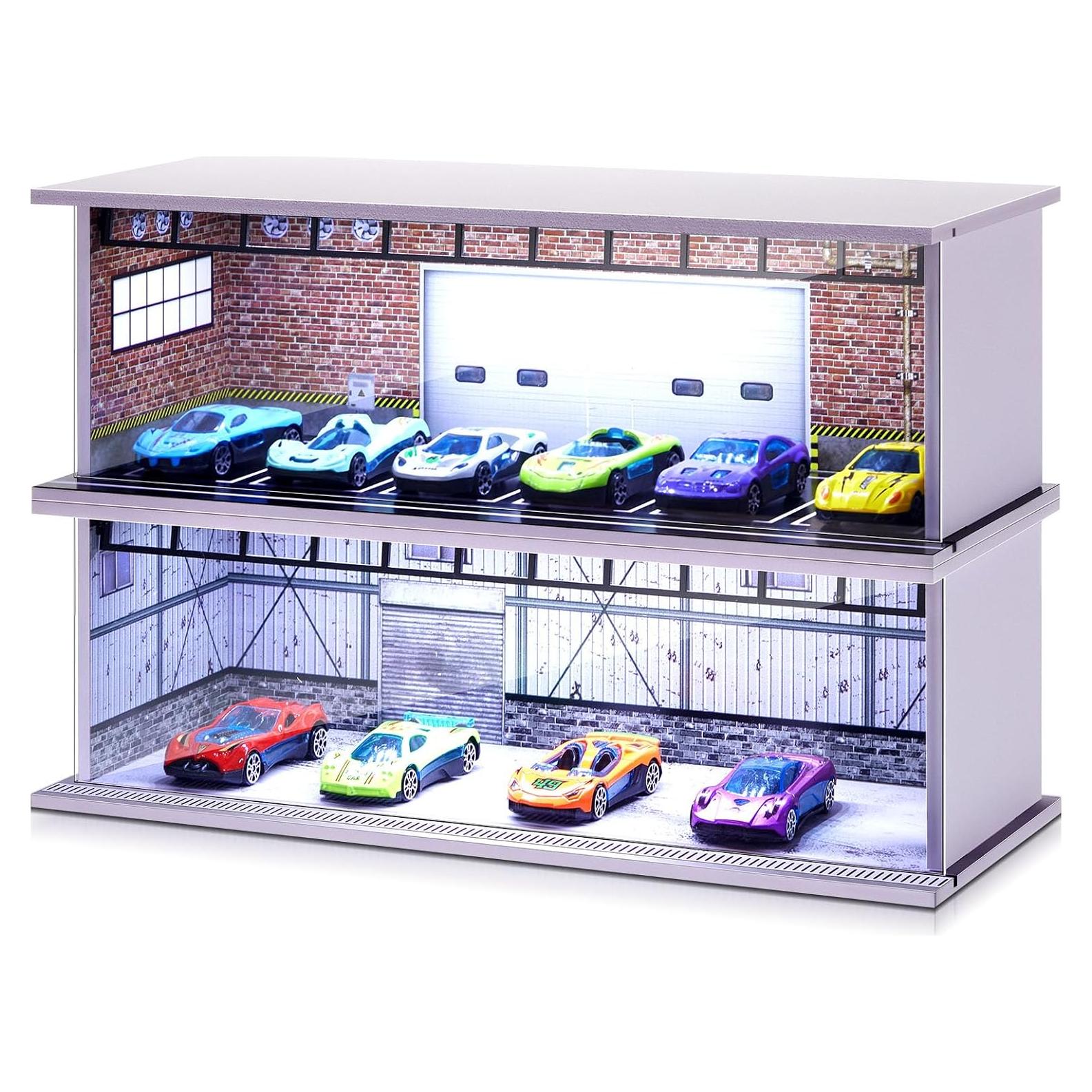 Estuche de Exhibición de Ruedas Diecast Tujoe 2 Pcs con Luz LED