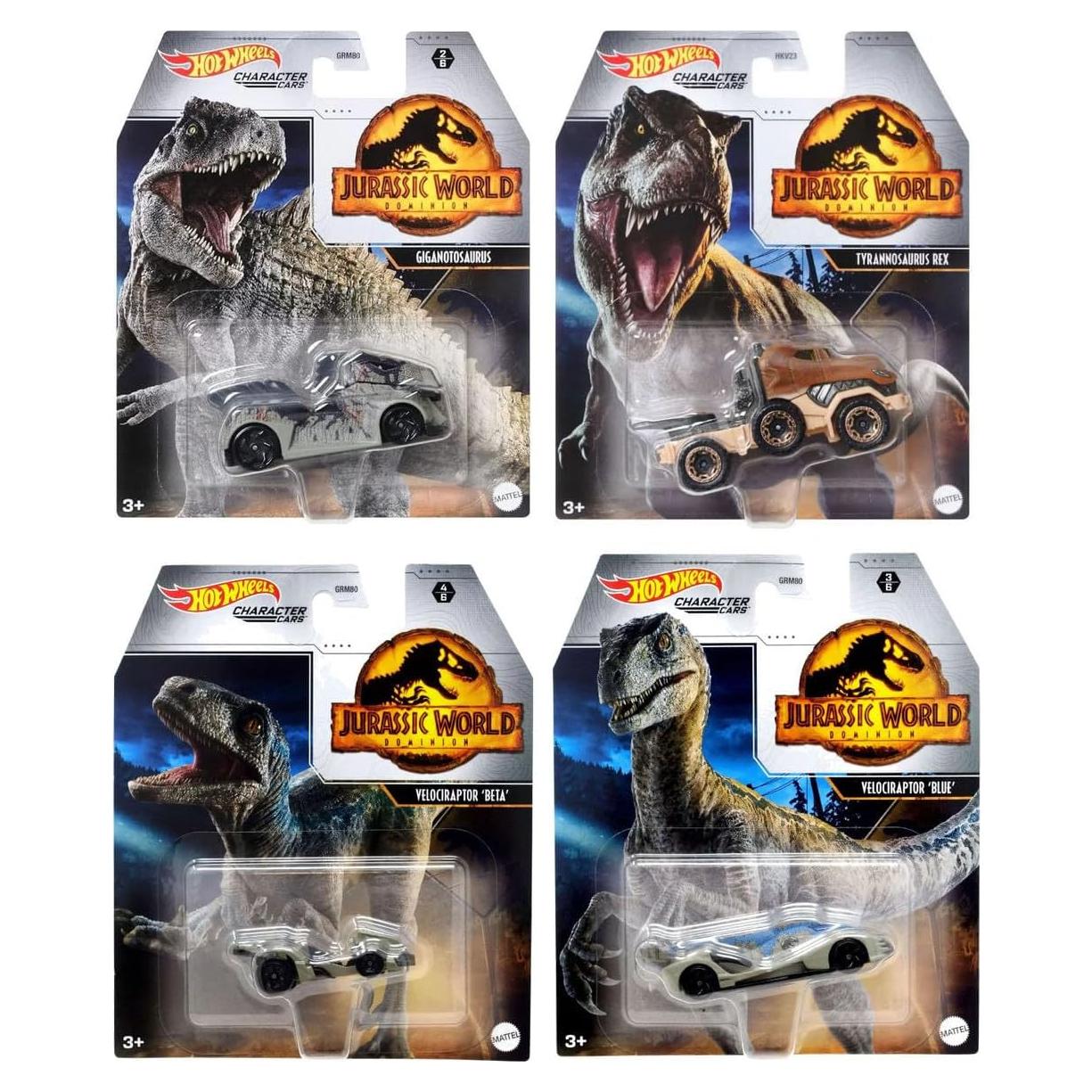 Juego de 4 Vehículos Hot Wheels Jurassic World - Mattel