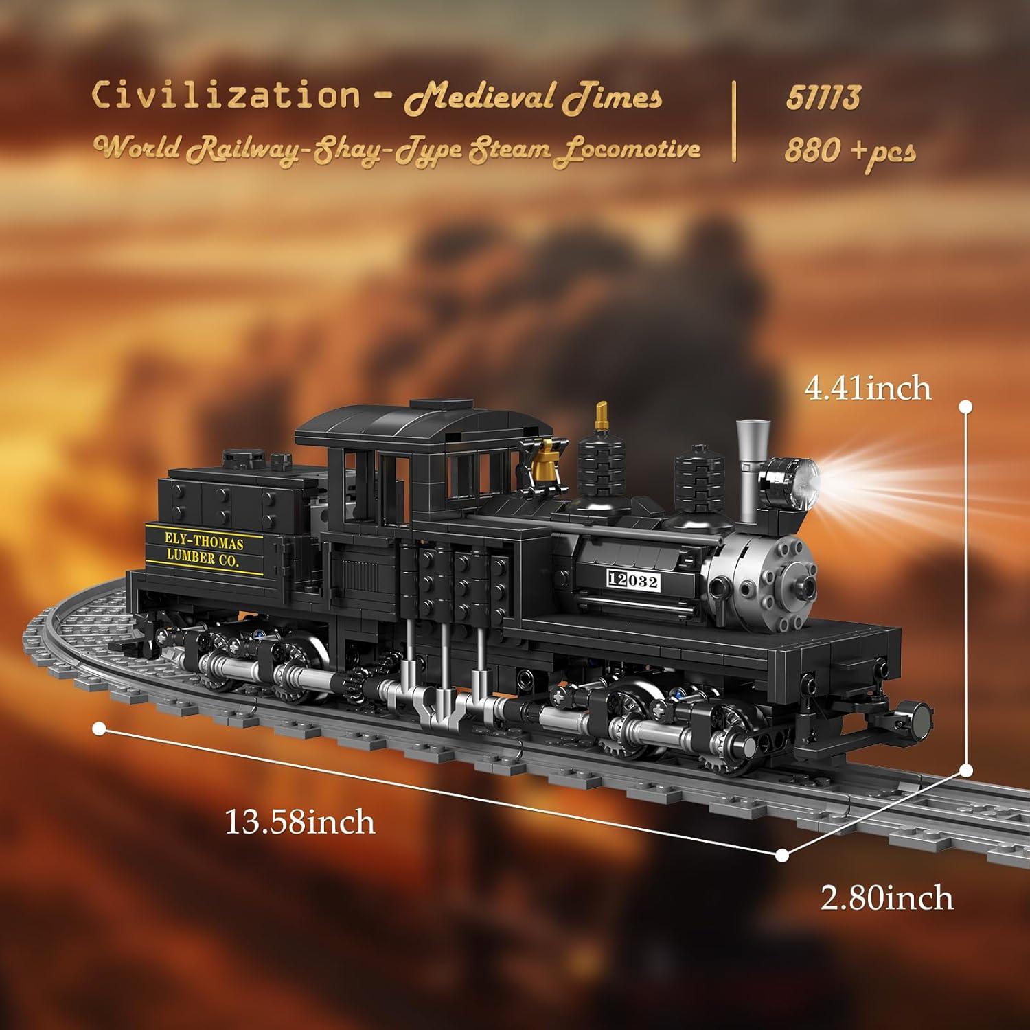 Set de Construcción de Trenes JMBricklayer 51113 con Luces 880 Piezas