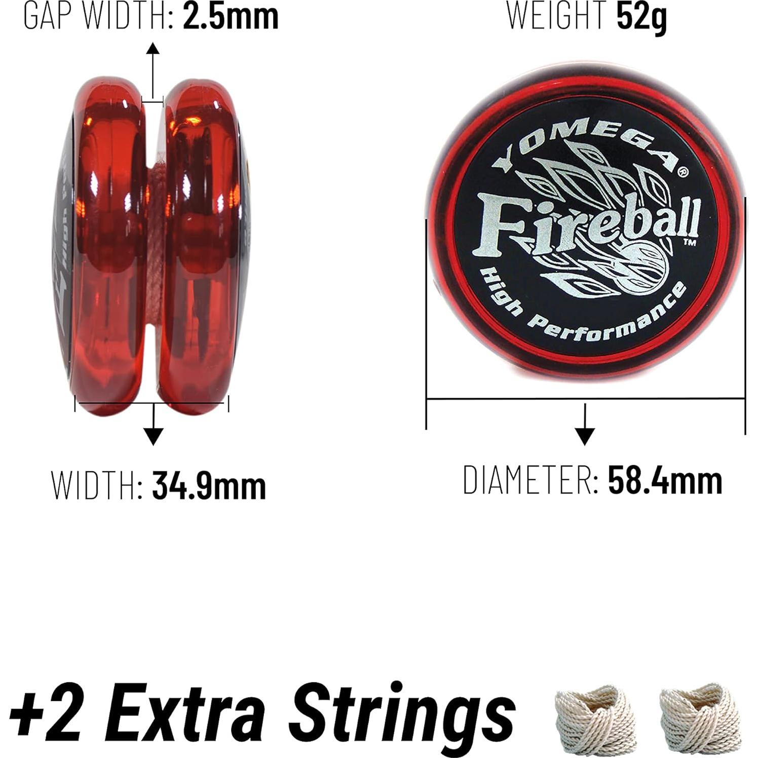 Yoyo Yomega Fireball Rojo/Negro - Transaxle 52g para Trucos