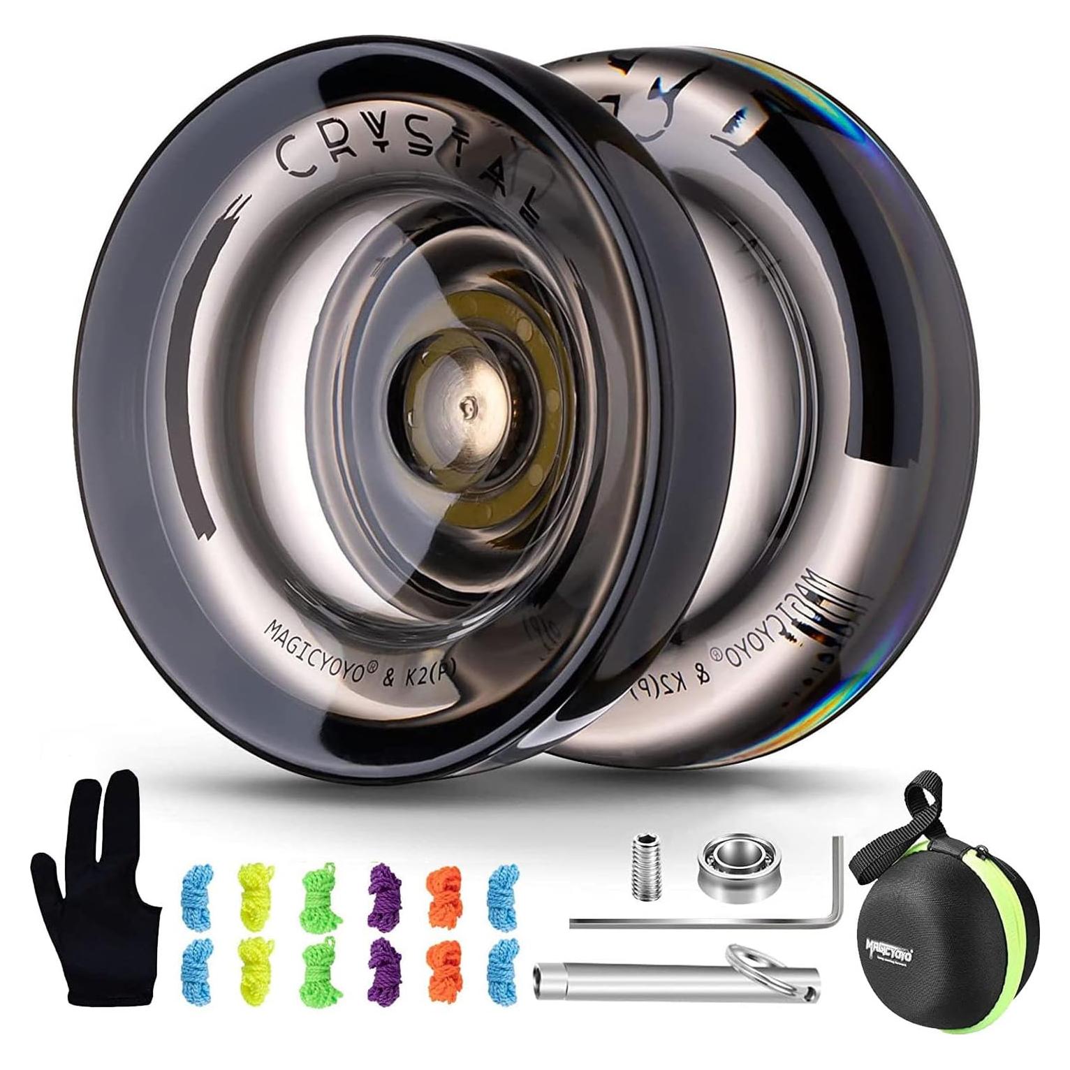 Yoyo Profesional MAGICYOYO K2 Cristal Negro + Cuerdas