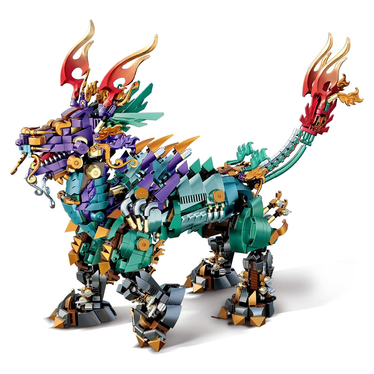 NUTCRACKER Cool Mechanical Kirin Animals Building Set, Unicorns Toy Building Set, Home Office Collectible Display Model Represents Good Luck, Easter Birthday Gift for Adult Boys Girls（1616 Pieces）