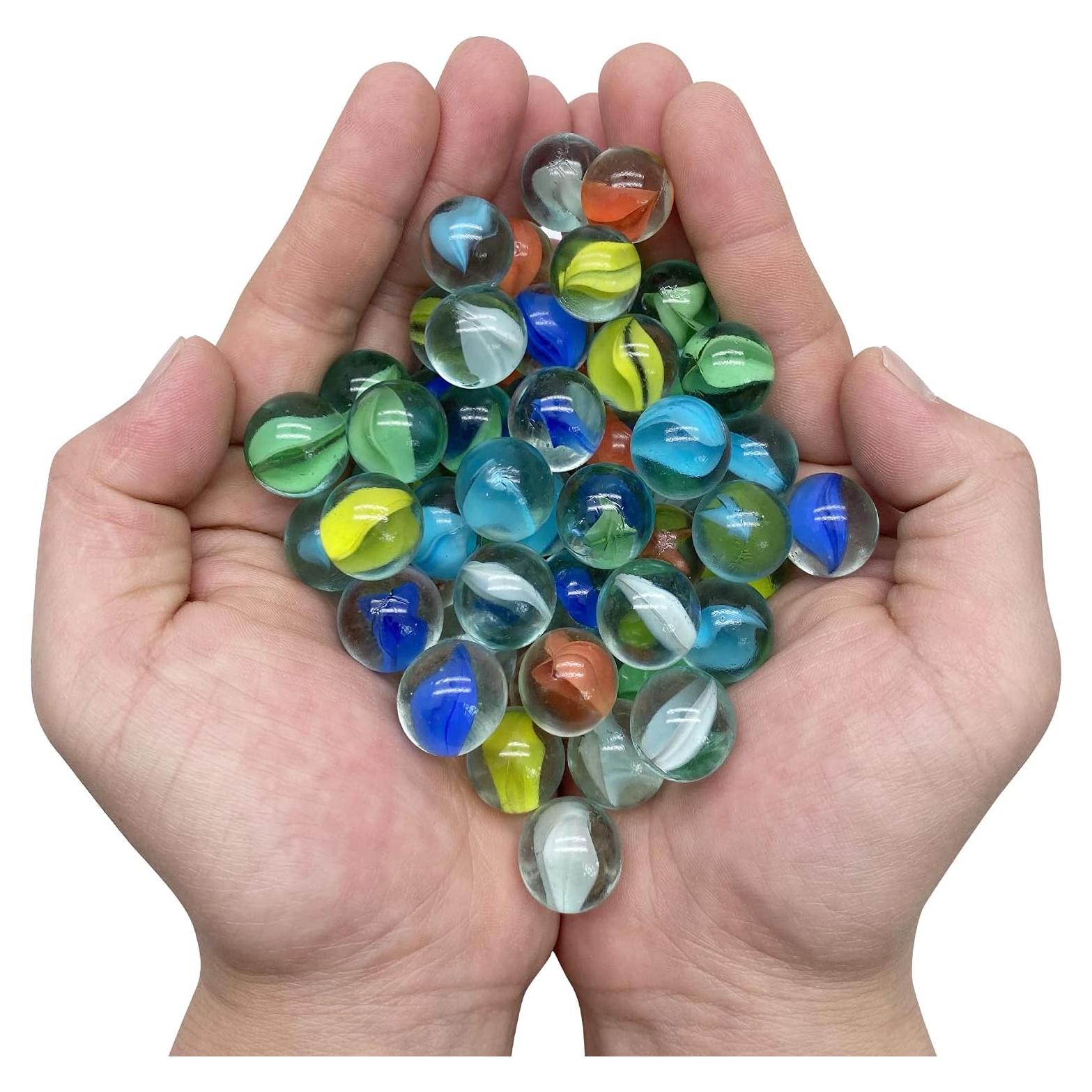 Canicas de Vidrio MANSHU 60 Piezas 1.60 cm 6 Colores