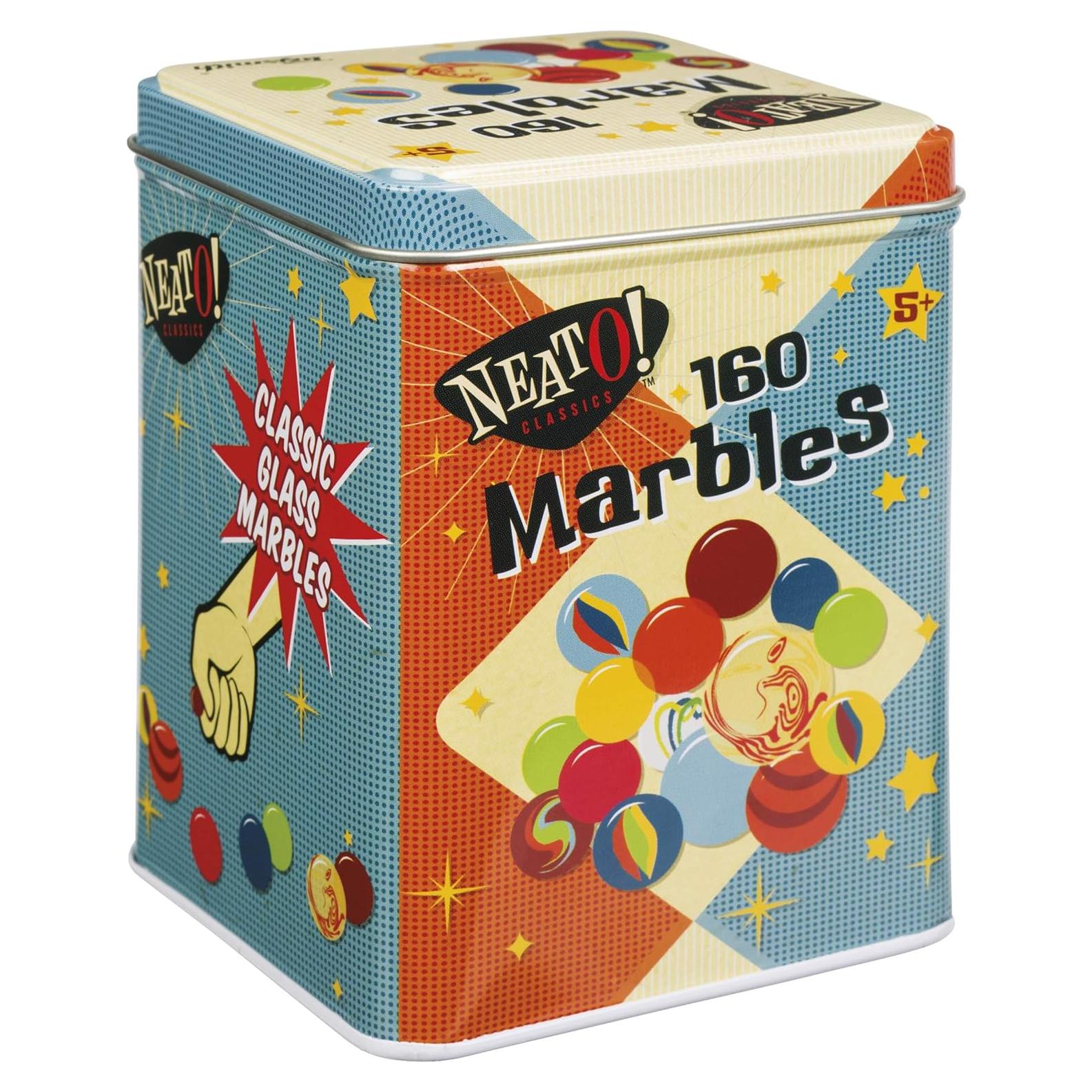 Canicas de Vidrio Toysmith 160 Piezas en Caja de Lata