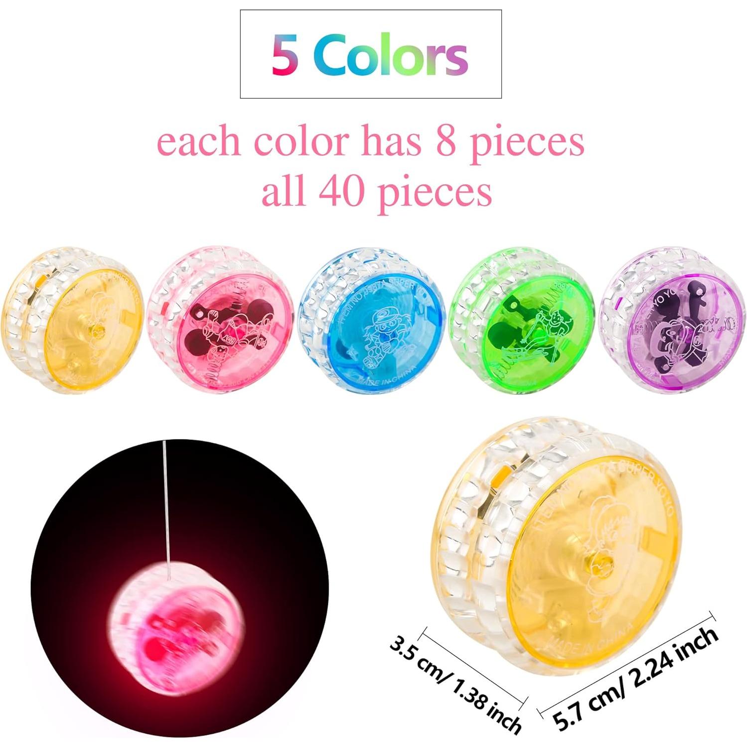 Paquete de 40 Yo-Yos LED Coloridos para Niños - Fahacop