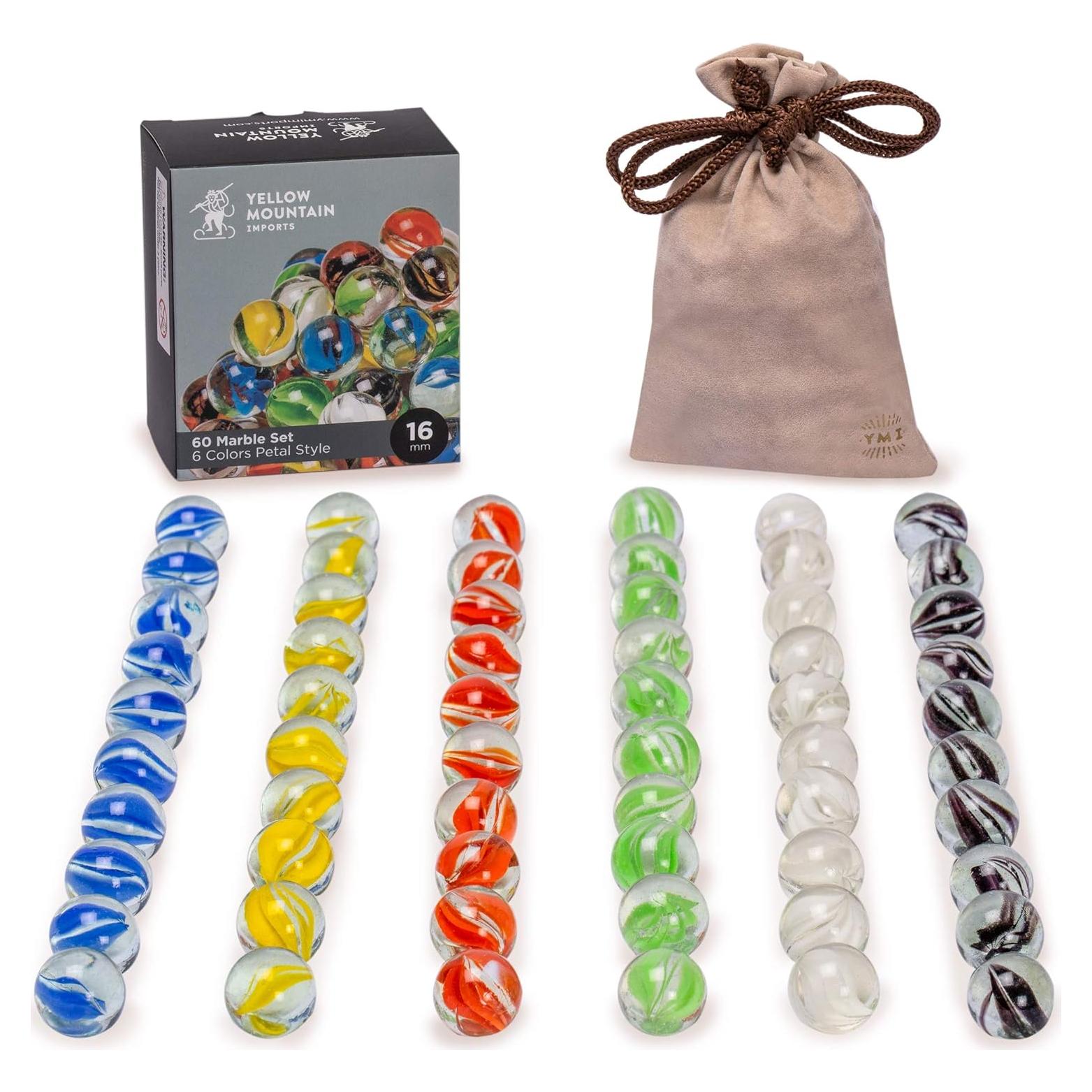 Canicas de Vidrio Importaciones Yellow Mountain 60 Piezas 16mm