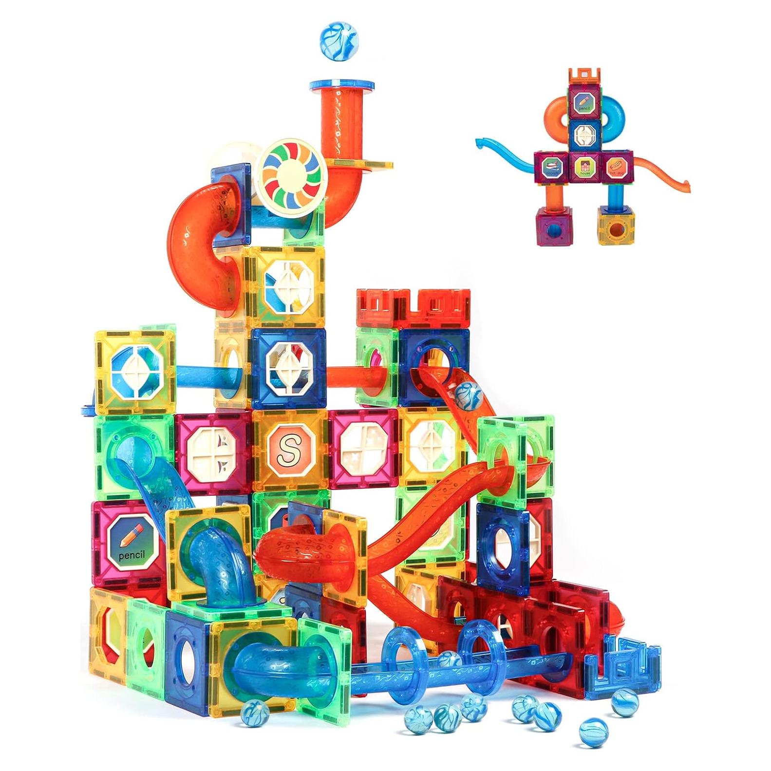 MAGBLOCK 176 Piezas Pista de Canicas Educativa STEM