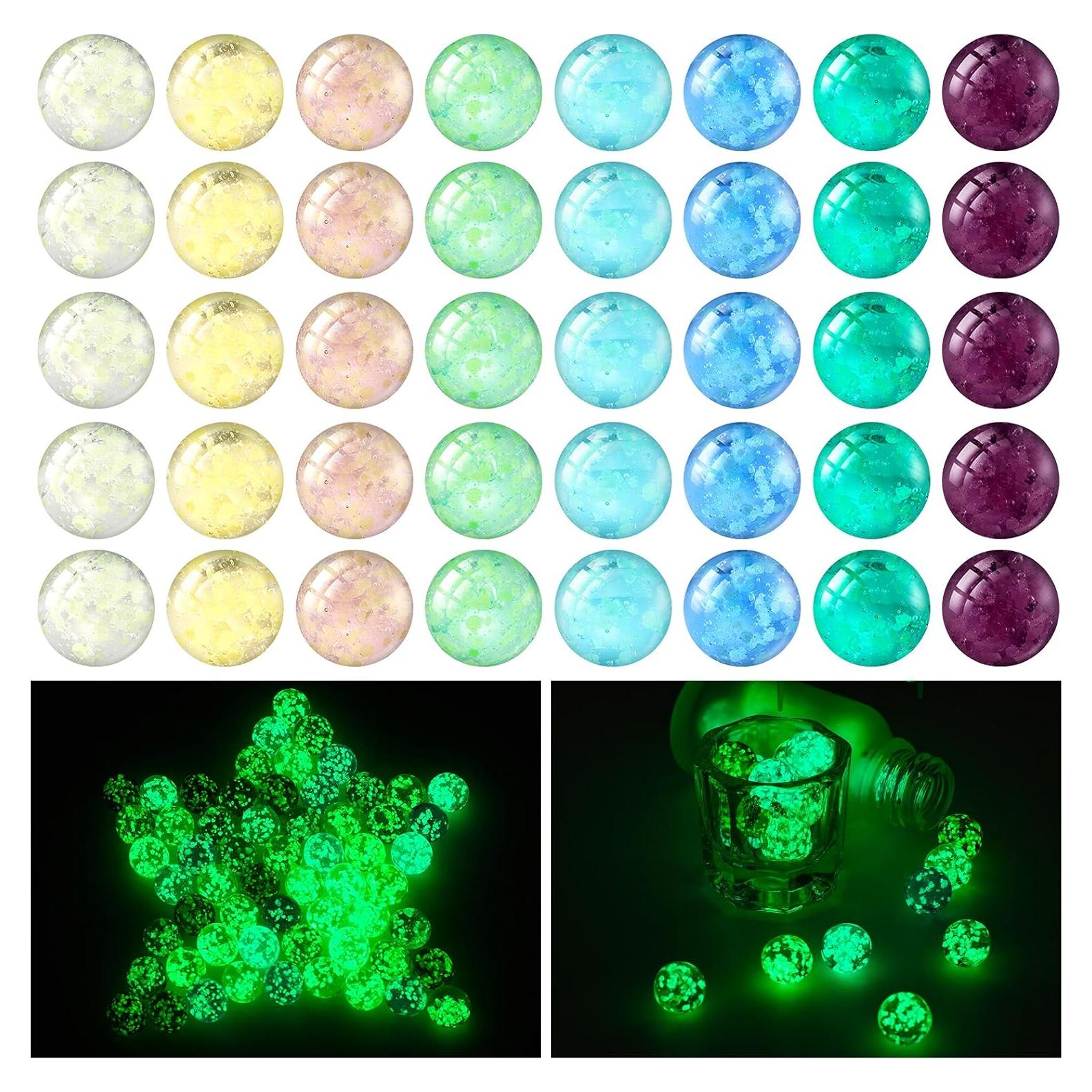 48 Canicas Brillantes Luminiscentes Sumind 1.4 CM Colores Mixtos