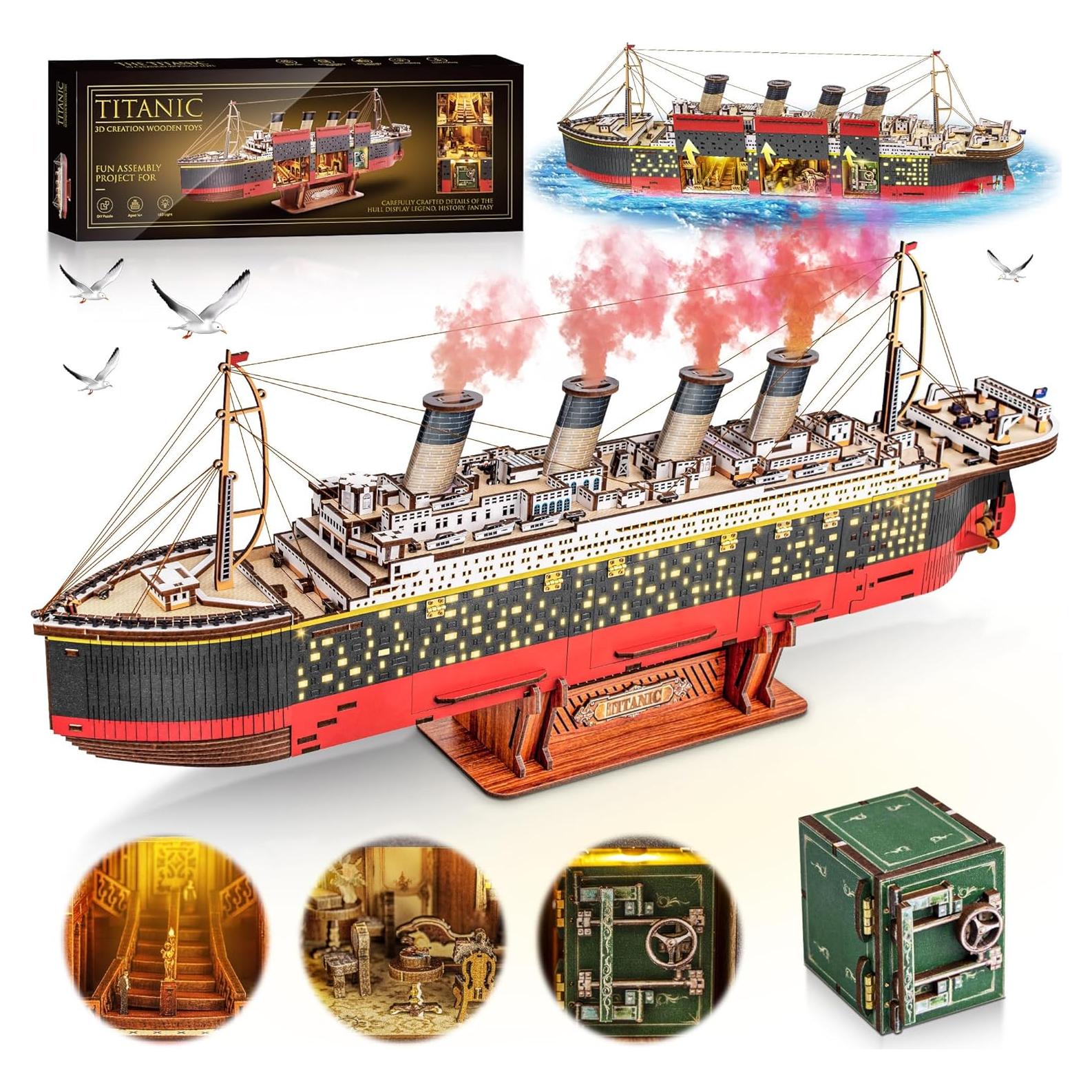 Rompecabezas 3D Titanic Acemend con Luz LED para Adultos