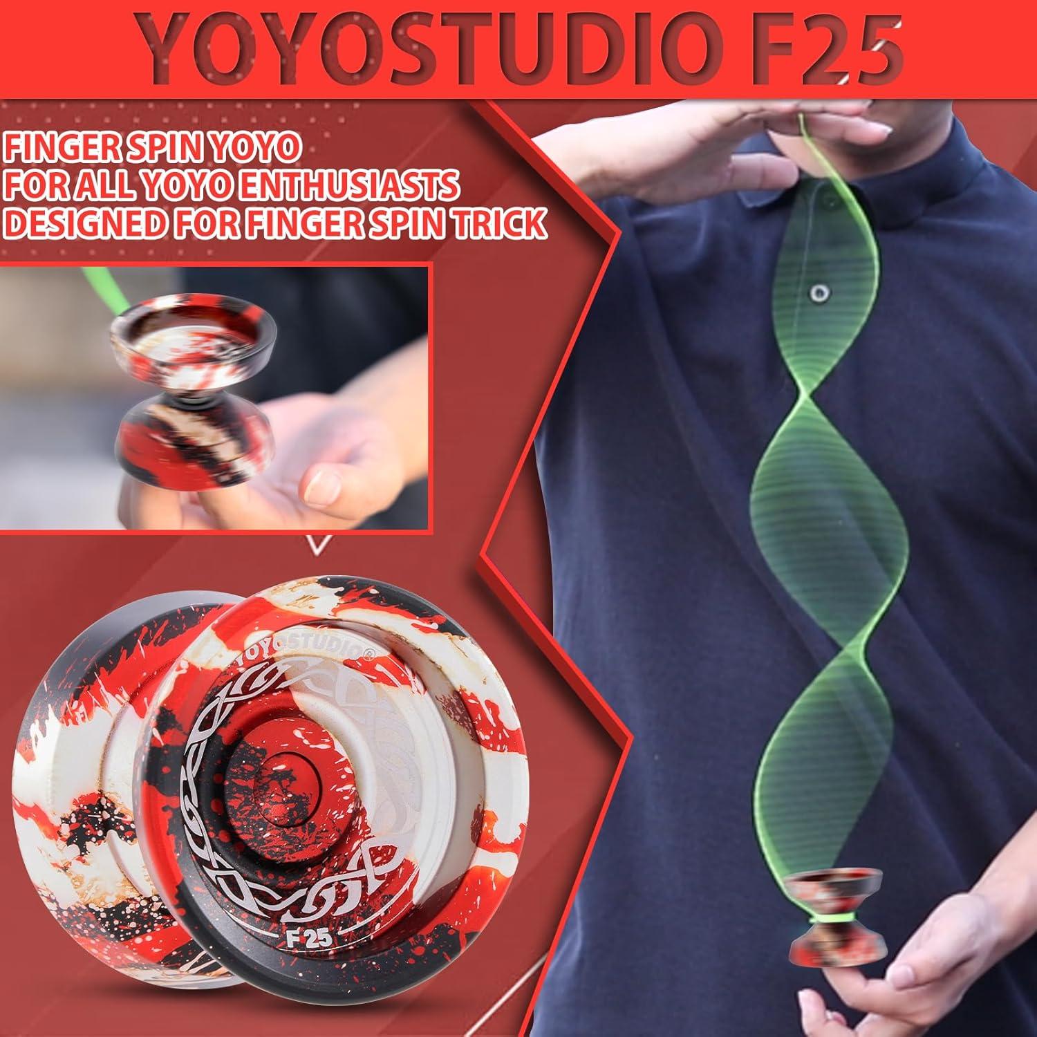 Yoyo Profesional YOYOSTUDIO F25 con Accesorios - Negro Rojo