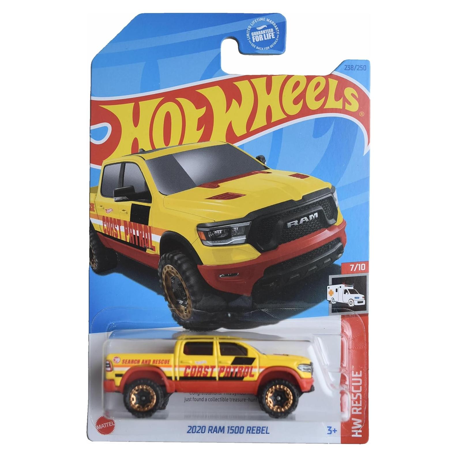 Coche de Juguete Hot Wheels Ram 1500 Rebel Amarillo 2020
