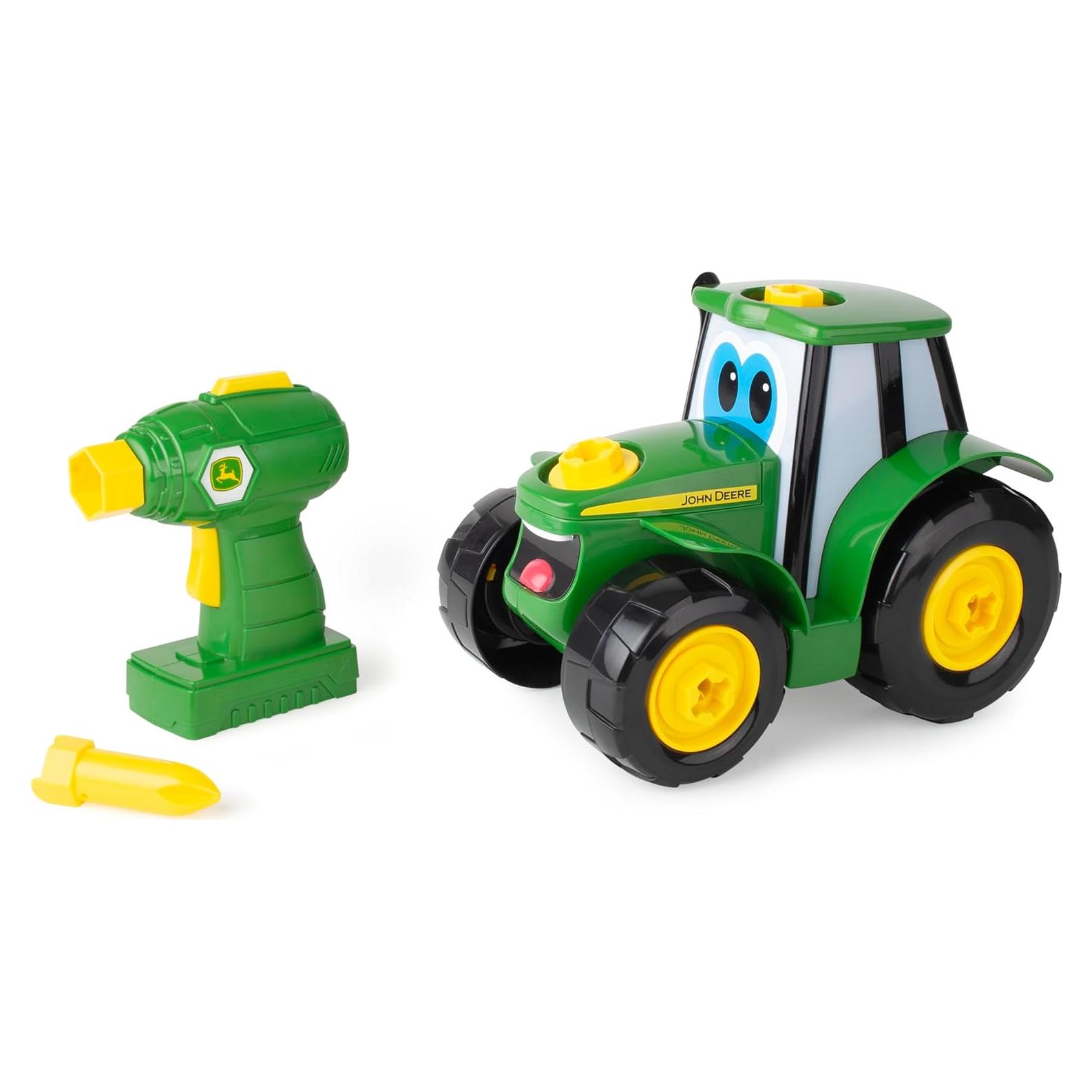 Juguete de Construcción John Deere Tractor con Taladro 16 Piezas