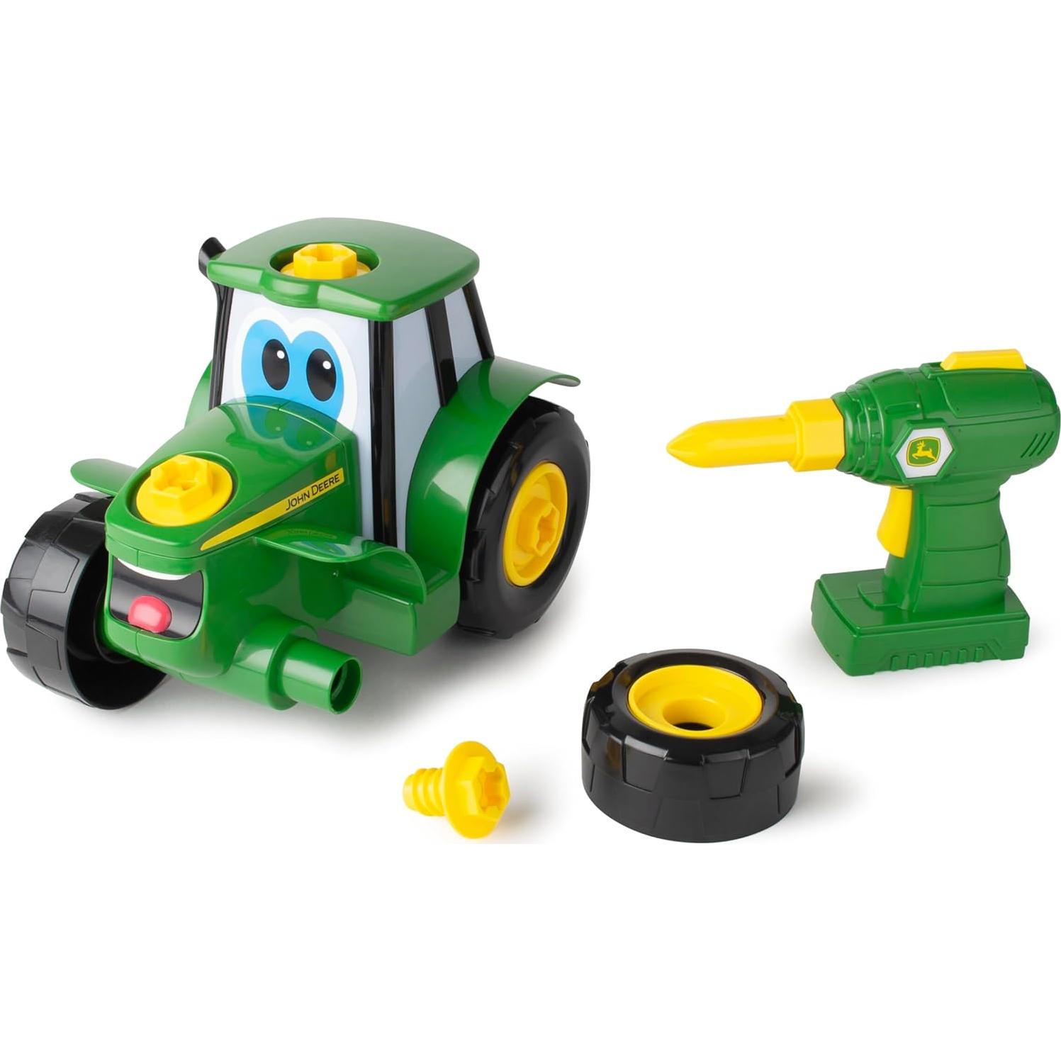 Juguete de Construcción John Deere Tractor con Taladro 16 Piezas
