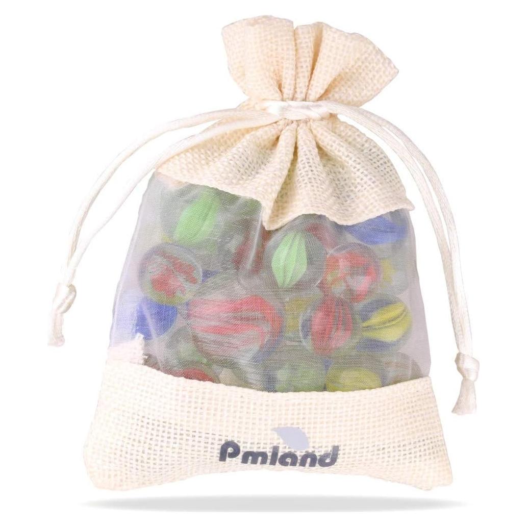 Canicas de Vidrio PMLAND 40 Pcs con Bolsa de Almacenamiento
