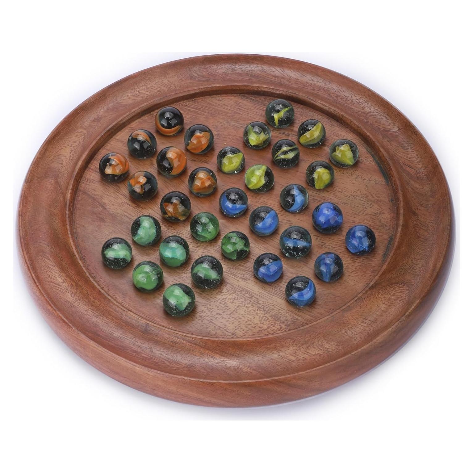 Juego de Mesa Solitario Ajuny - Madera Hecha a Mano 30.48 cm