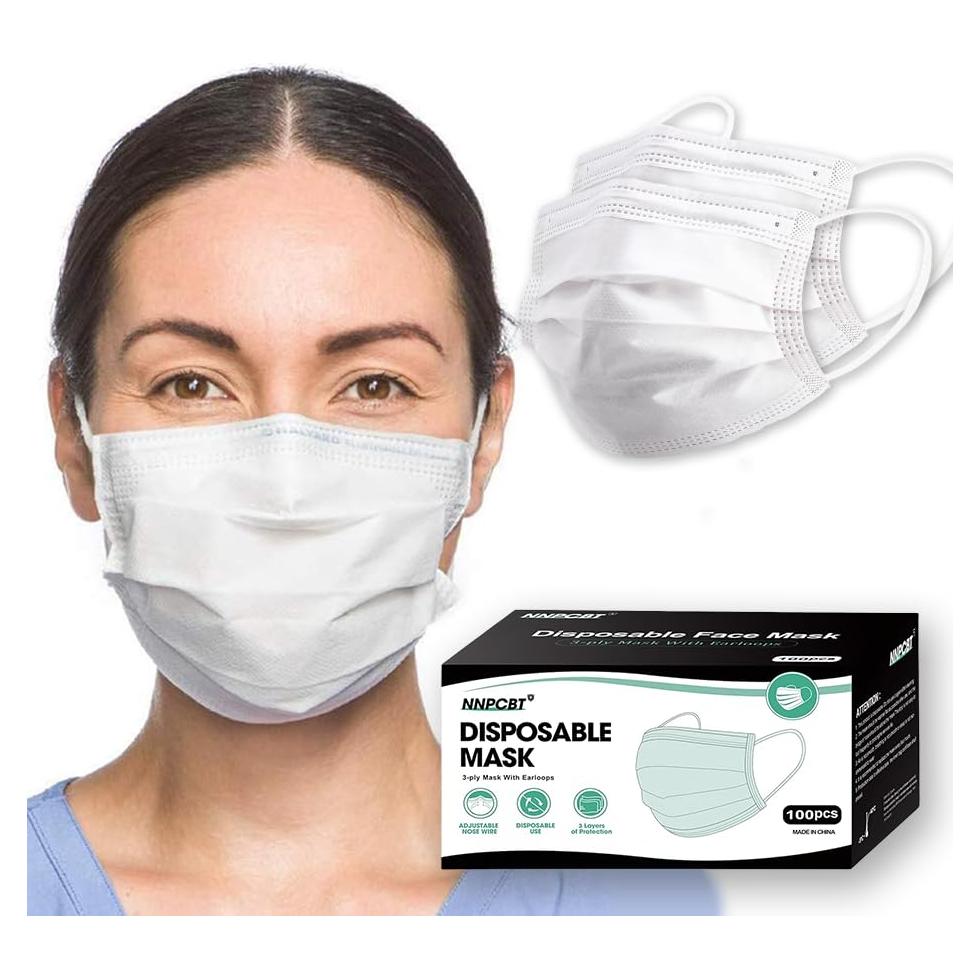 Mascarillas Desechables Blancas NNPCBT 100 Unidades 3 Capas