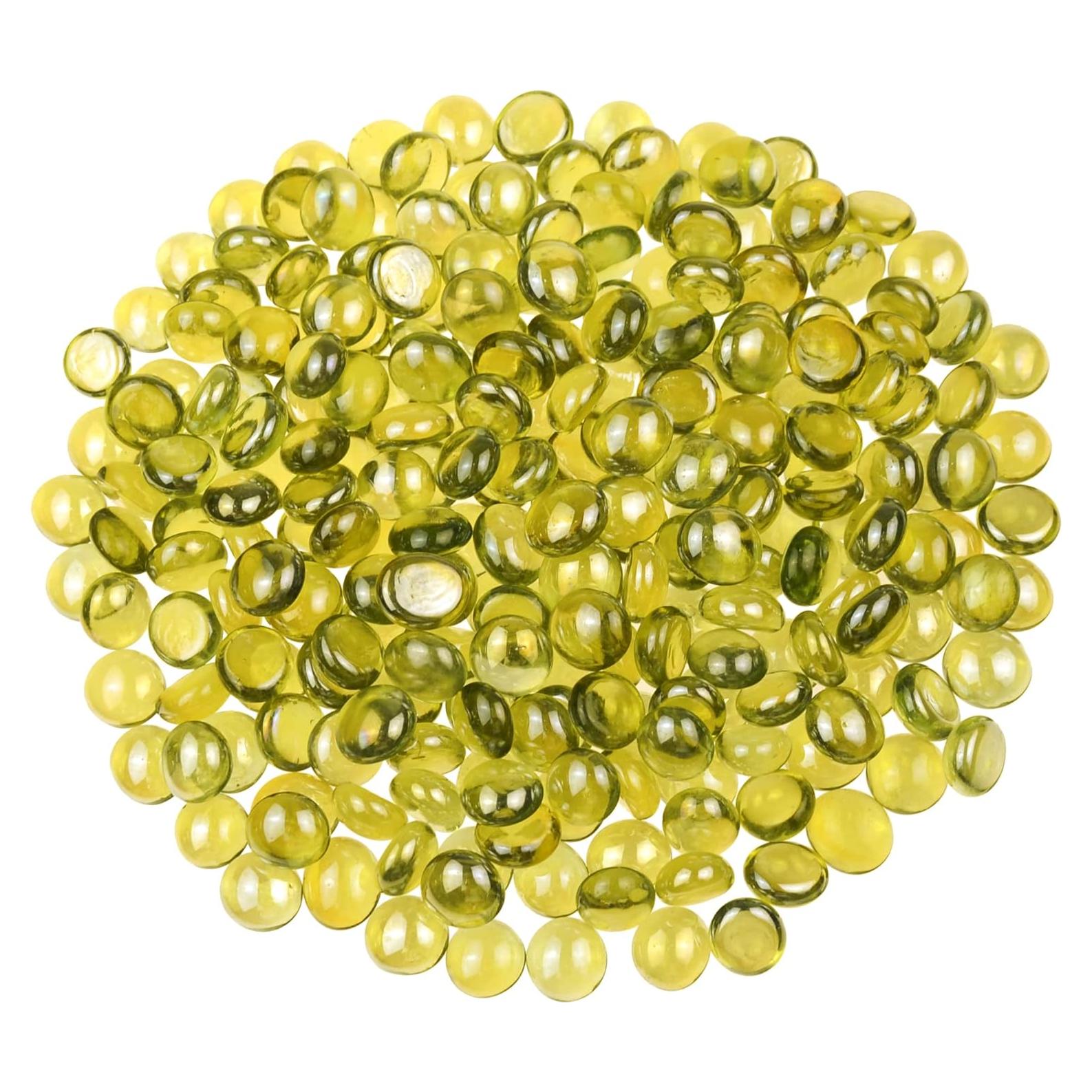 Gemas de Vidrio Plano KINGOU Amarillo 14-16 mm para Decorar
