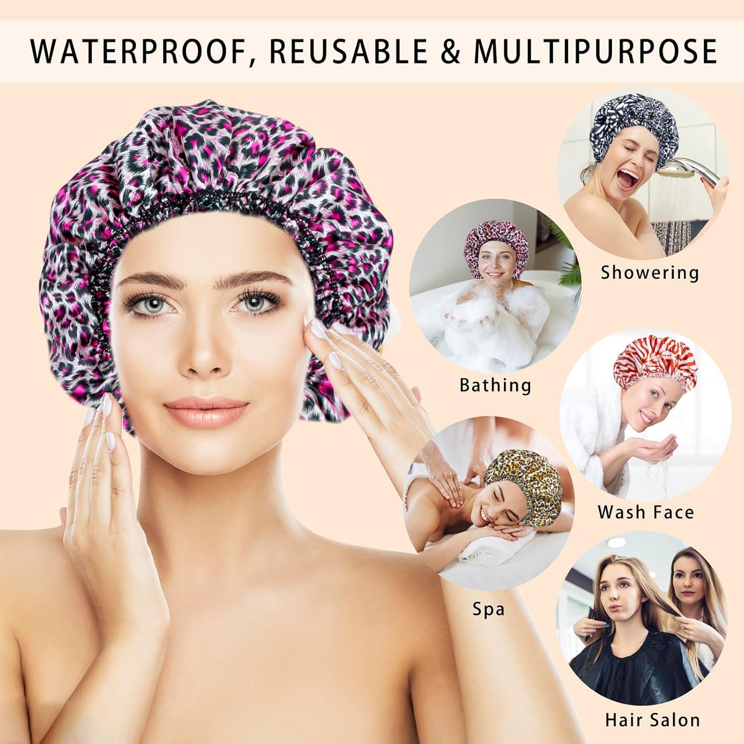 Gorras de Ducha Reutilizables CHFONG 4 PCS Impermeables