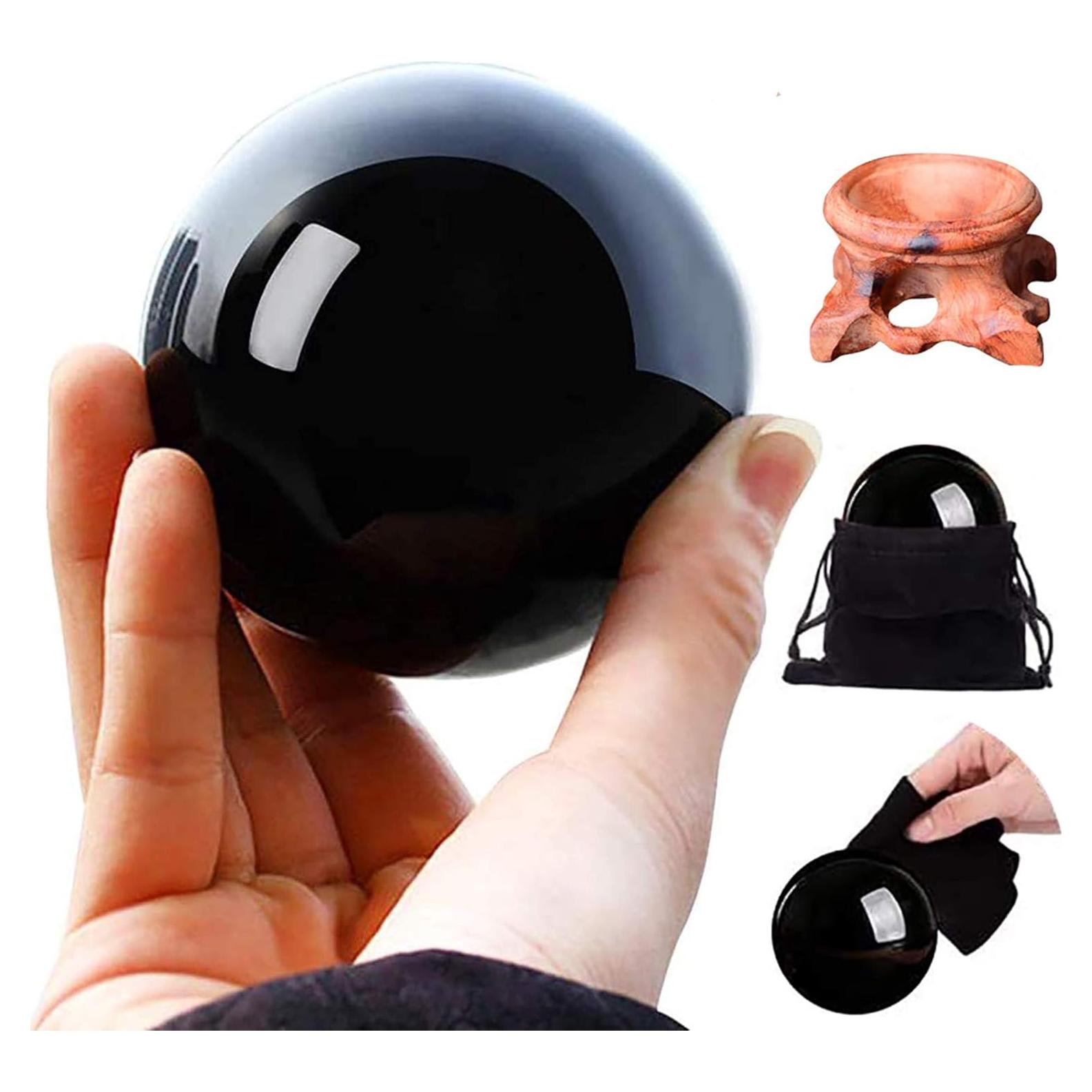 Bola de Cristal de Obsidiana HOMELEX 40mm con Soporte