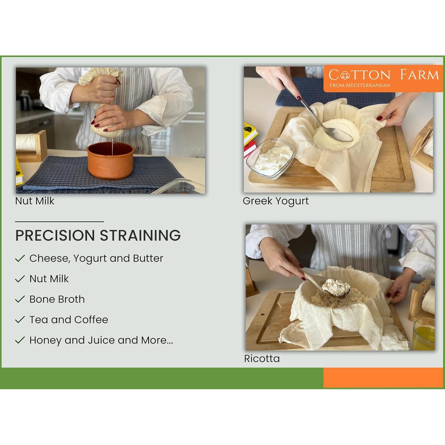 Pano de Queso Algodón Farm 100% Natural 91x91 cm Reutilizable