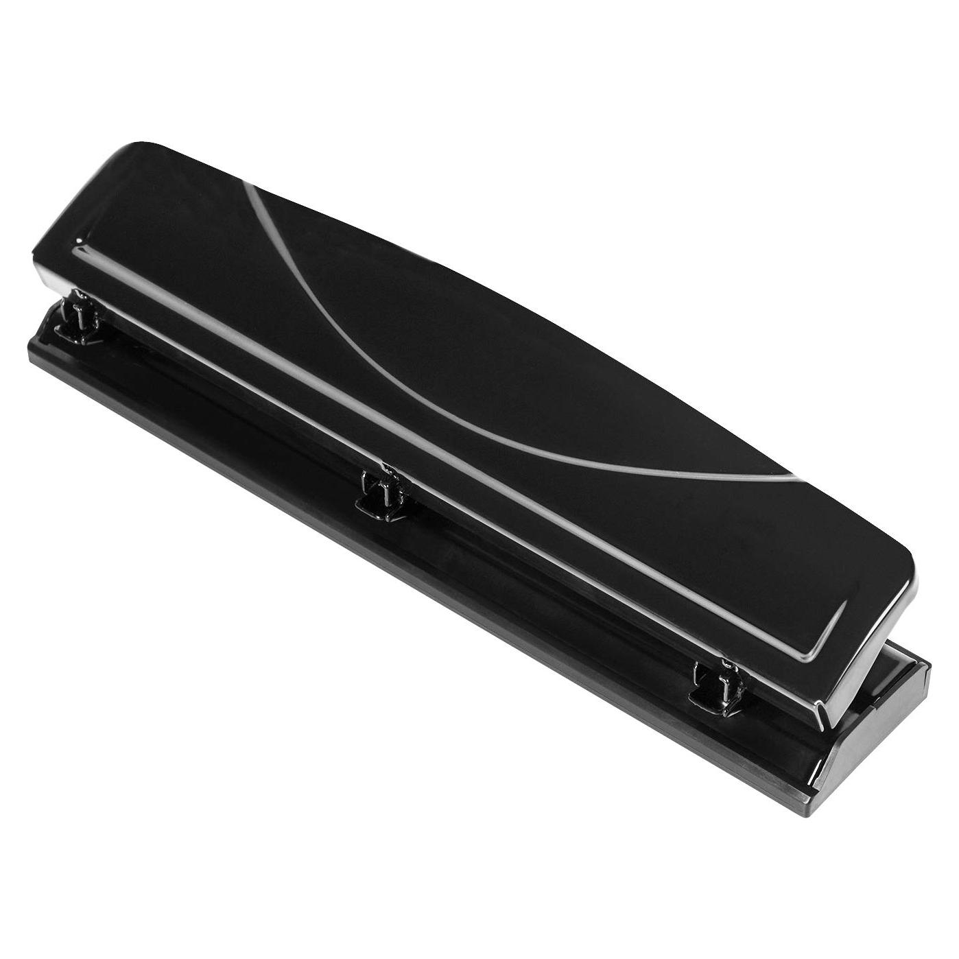 Perforadora de 3 agujeros Amazon Basics, capacidad 10 hojas, negra