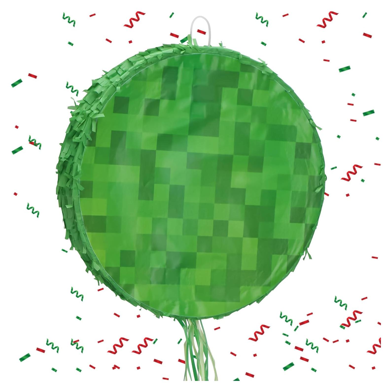 Piñata Pixel Redonda Mini FUSTARKY 34 cm para Cumpleaños