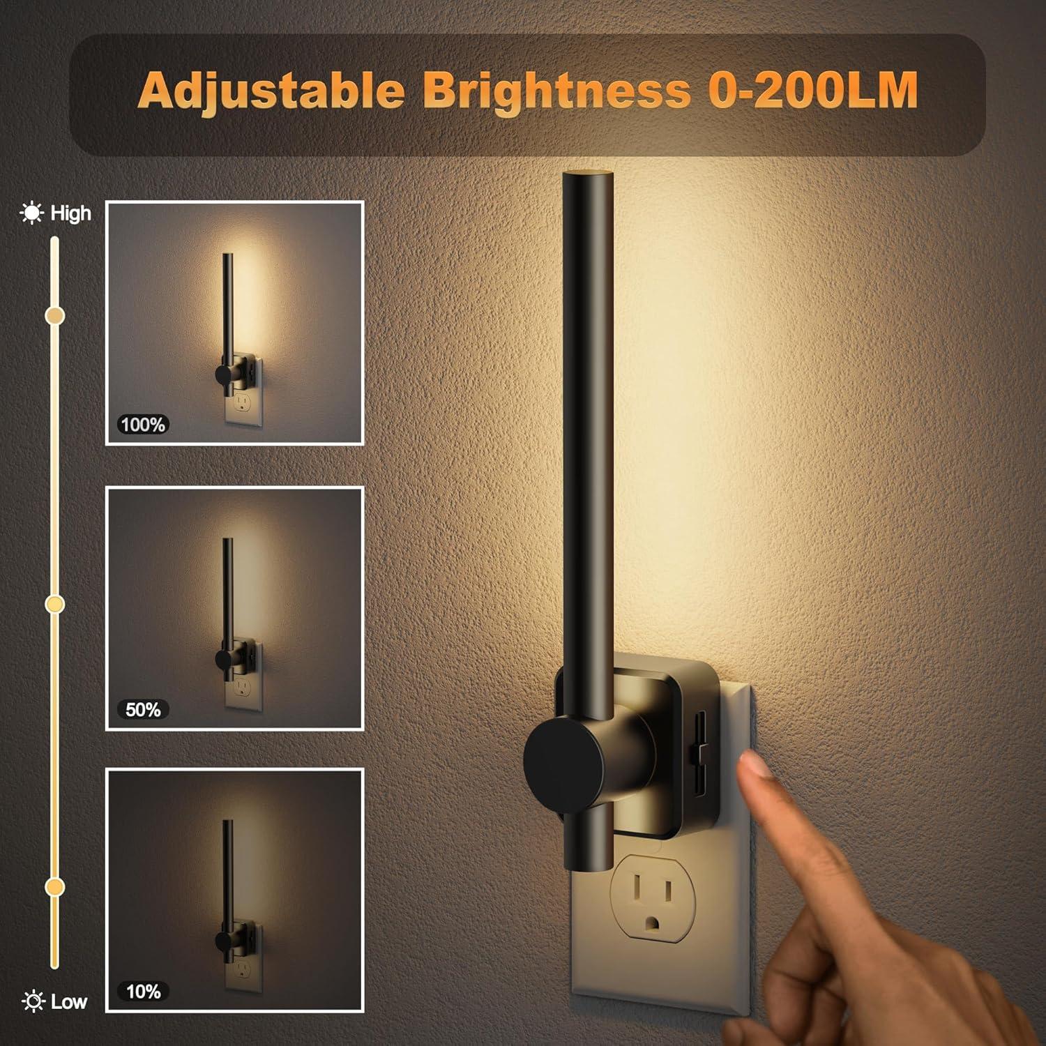Luz Nocturna Enchufable JandCase 3000K Regulable 0-200LM