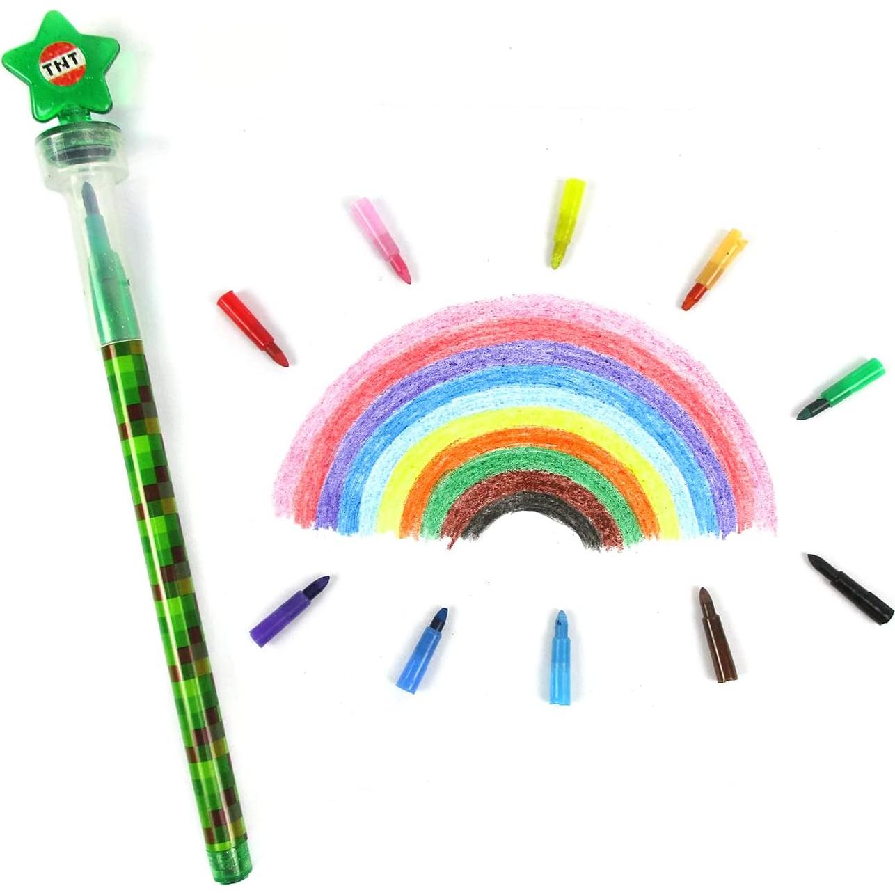 Crayones Apilables TINYMILLS 24 Pcs 2 en 1 con Sellos