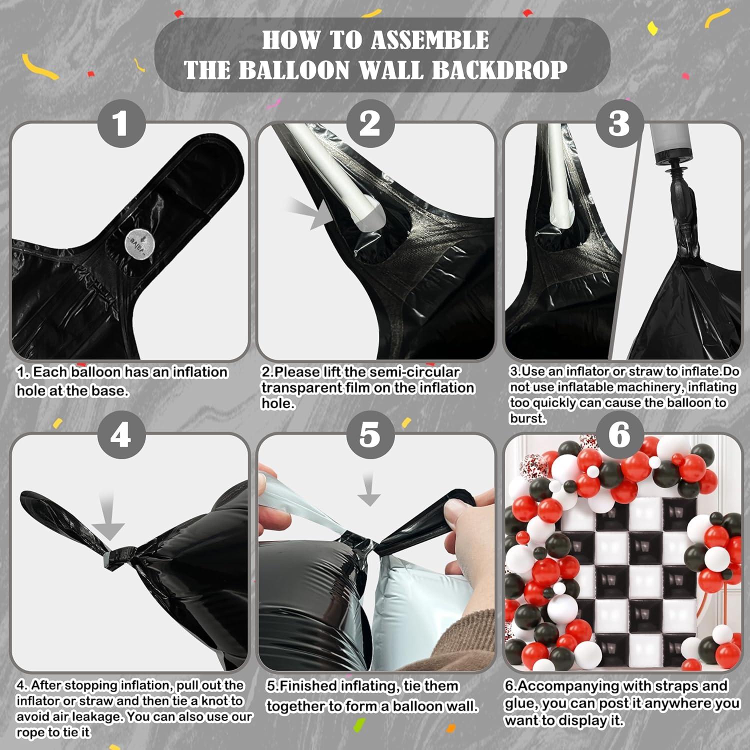 Kit de Globos Cuadrados Doble Cara Hapidooda 27pcs 48cm