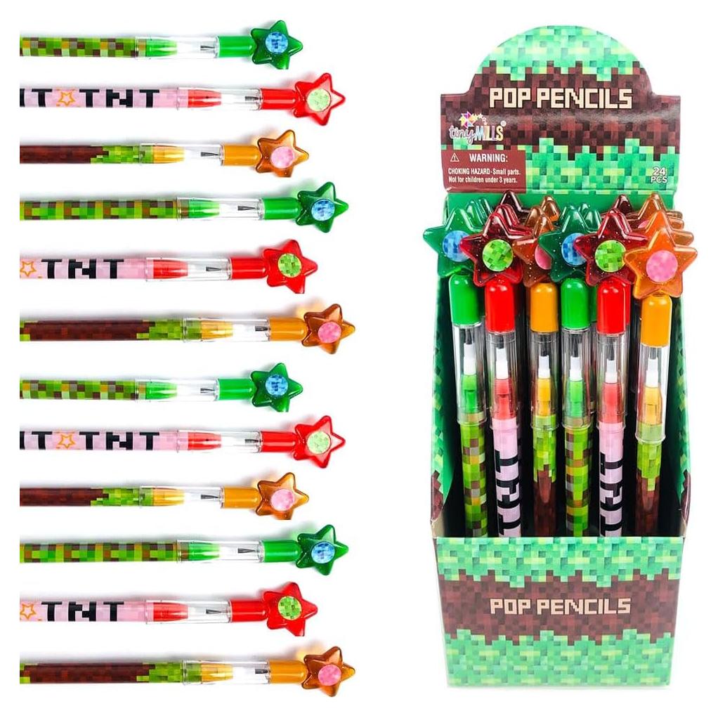 Lápices Multidireccionales TINYMILLS 24 Pcs Minero Pixel