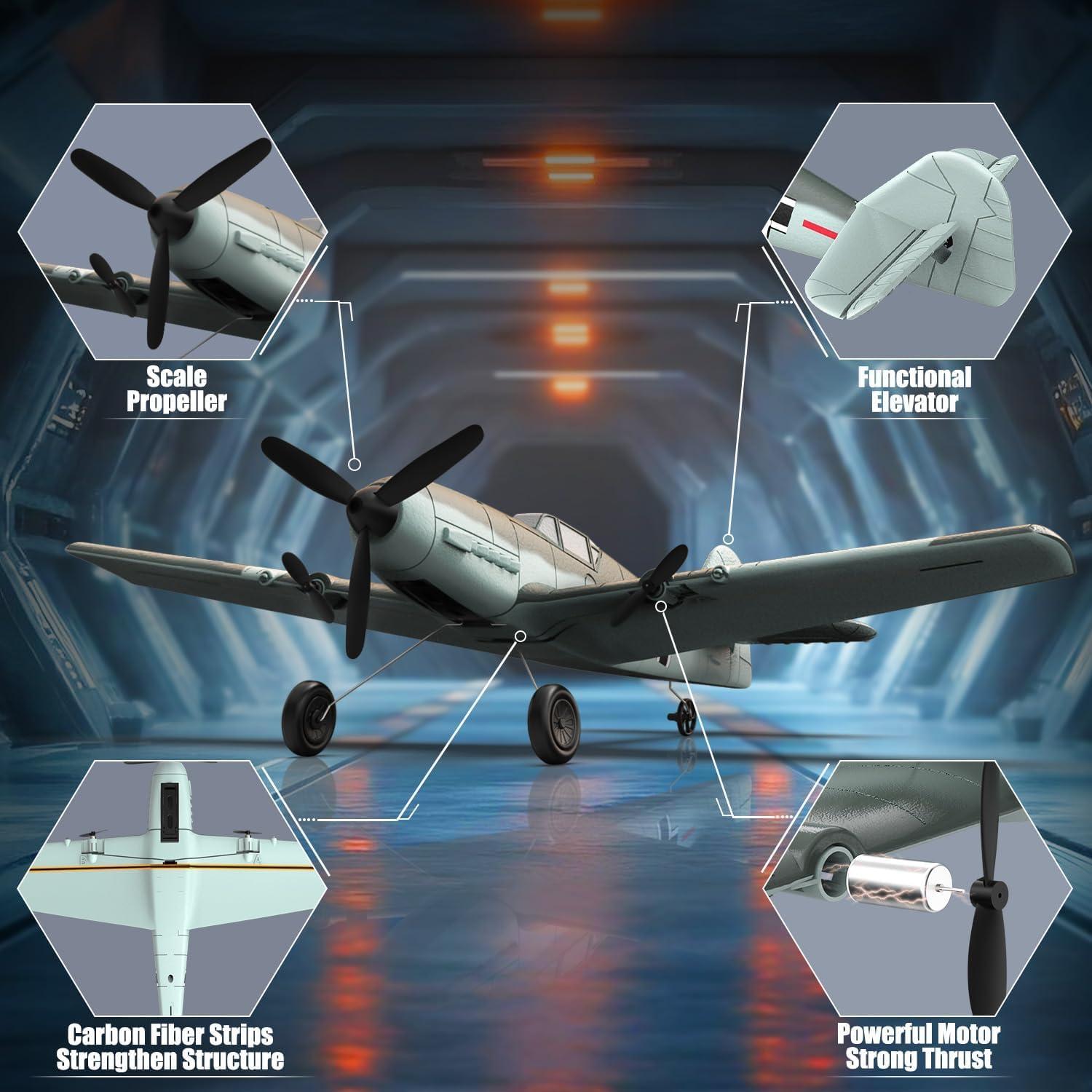 Avión RC VOLANTEXRC BF109 400mm Estabilizador Gyro RTF