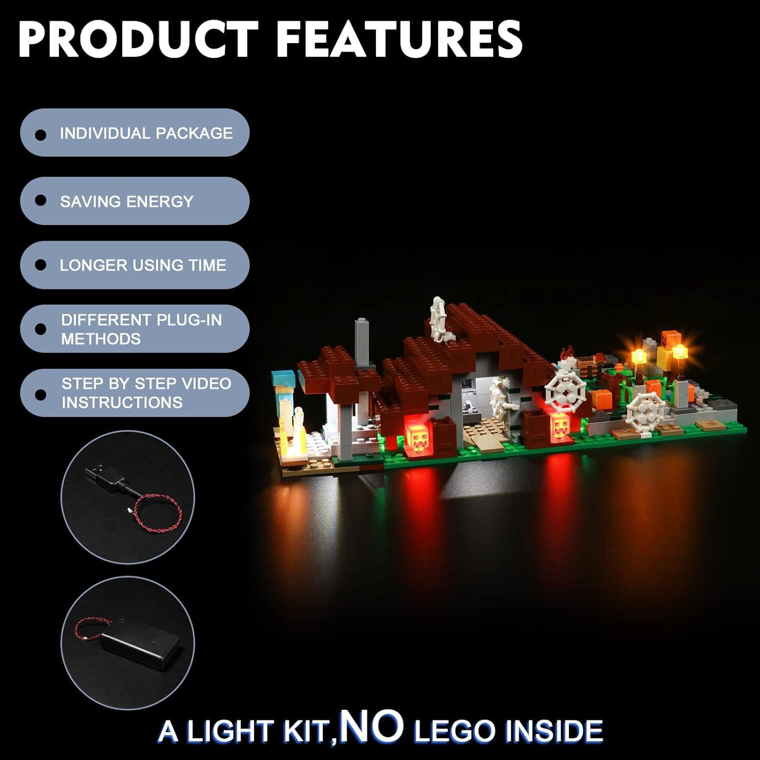 Kit de Luz LED BrickBling para LEGO Minecraft 21190