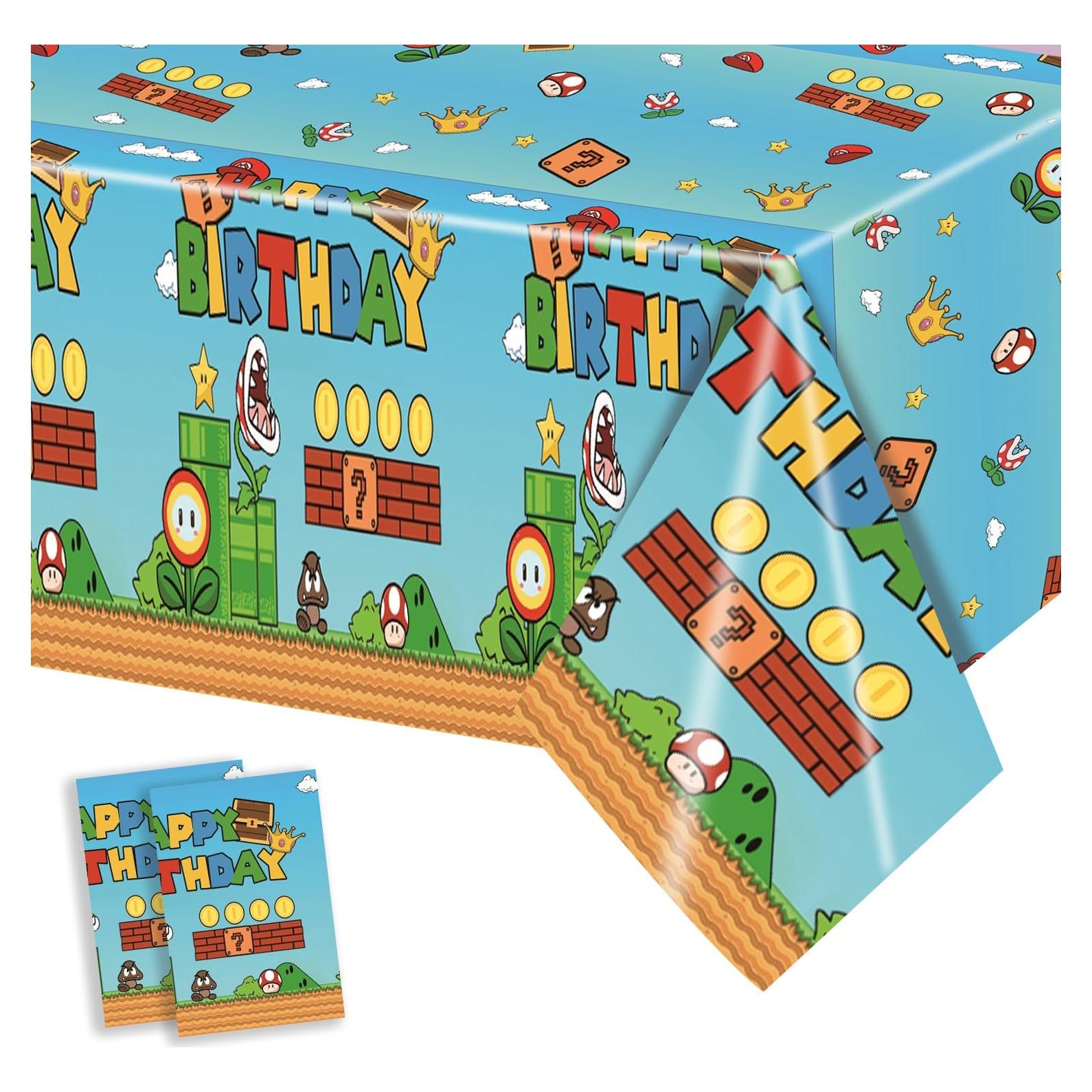 Manteles de Fiesta Super Mario USERTEN 2 Pcs 137x274 cm