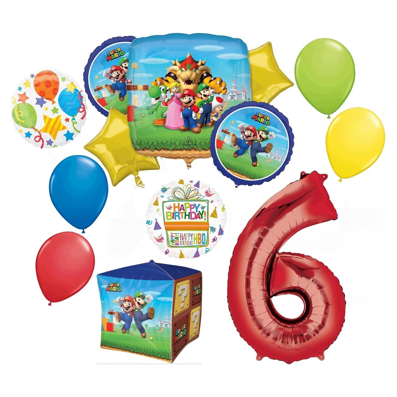 Ramo de Globos de Cumpleaños Mario Bros - Anagram 6 Años