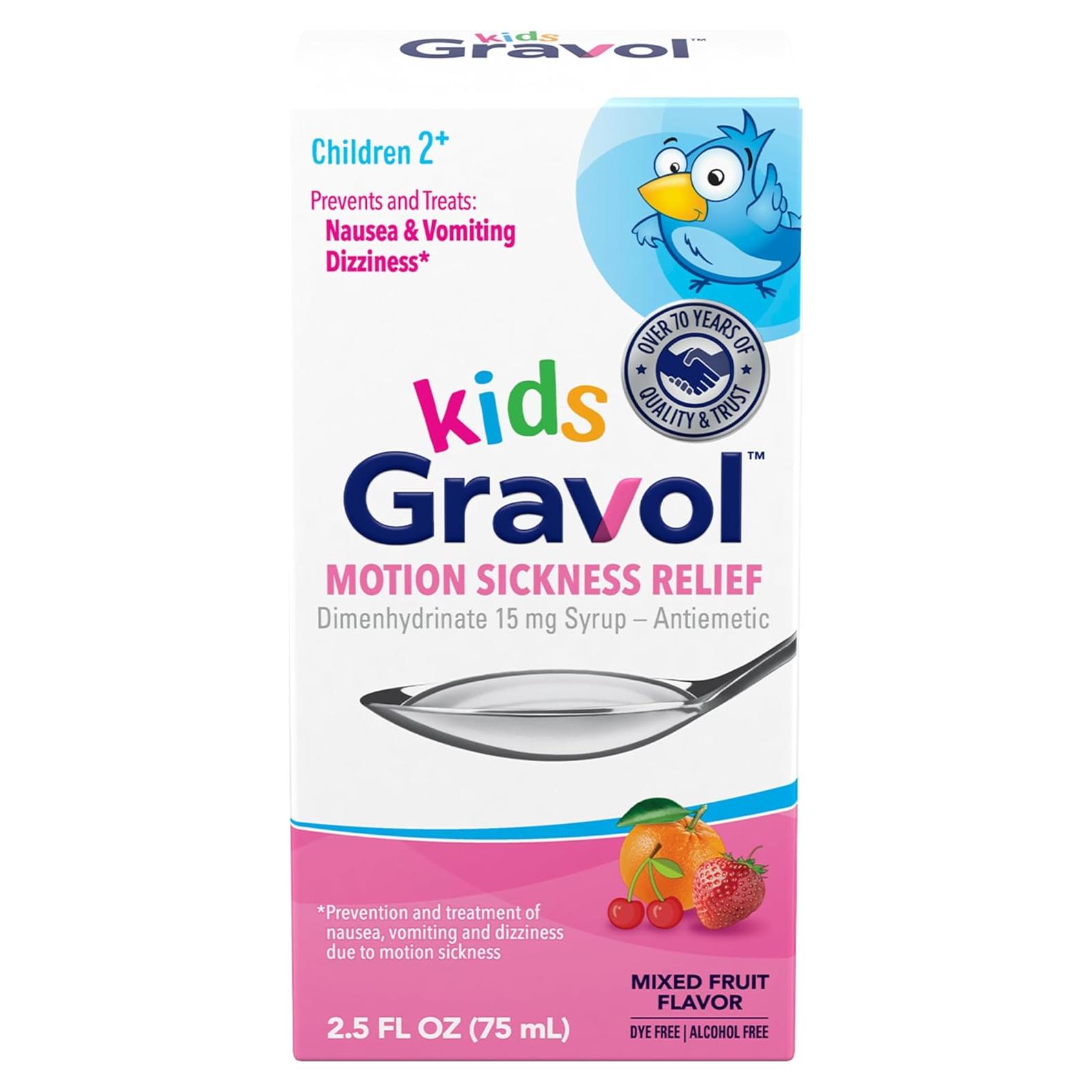 Gravol Niños Líquido 75 ml - Alivio de Mareos y Náuseas